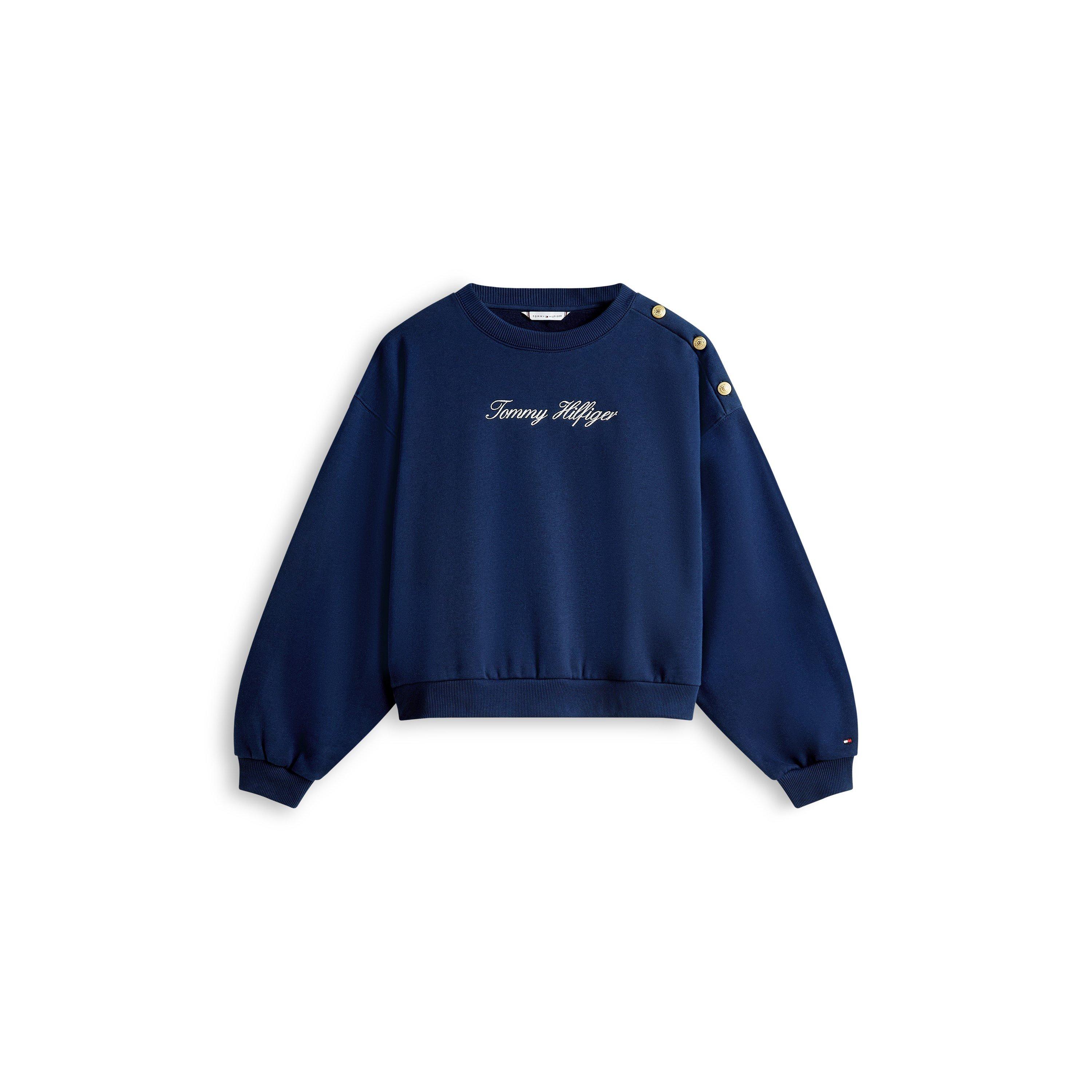 Tommy Hilfiger Women's Script Crew Sweatshirt - Dark Night Navy - 12 (M)