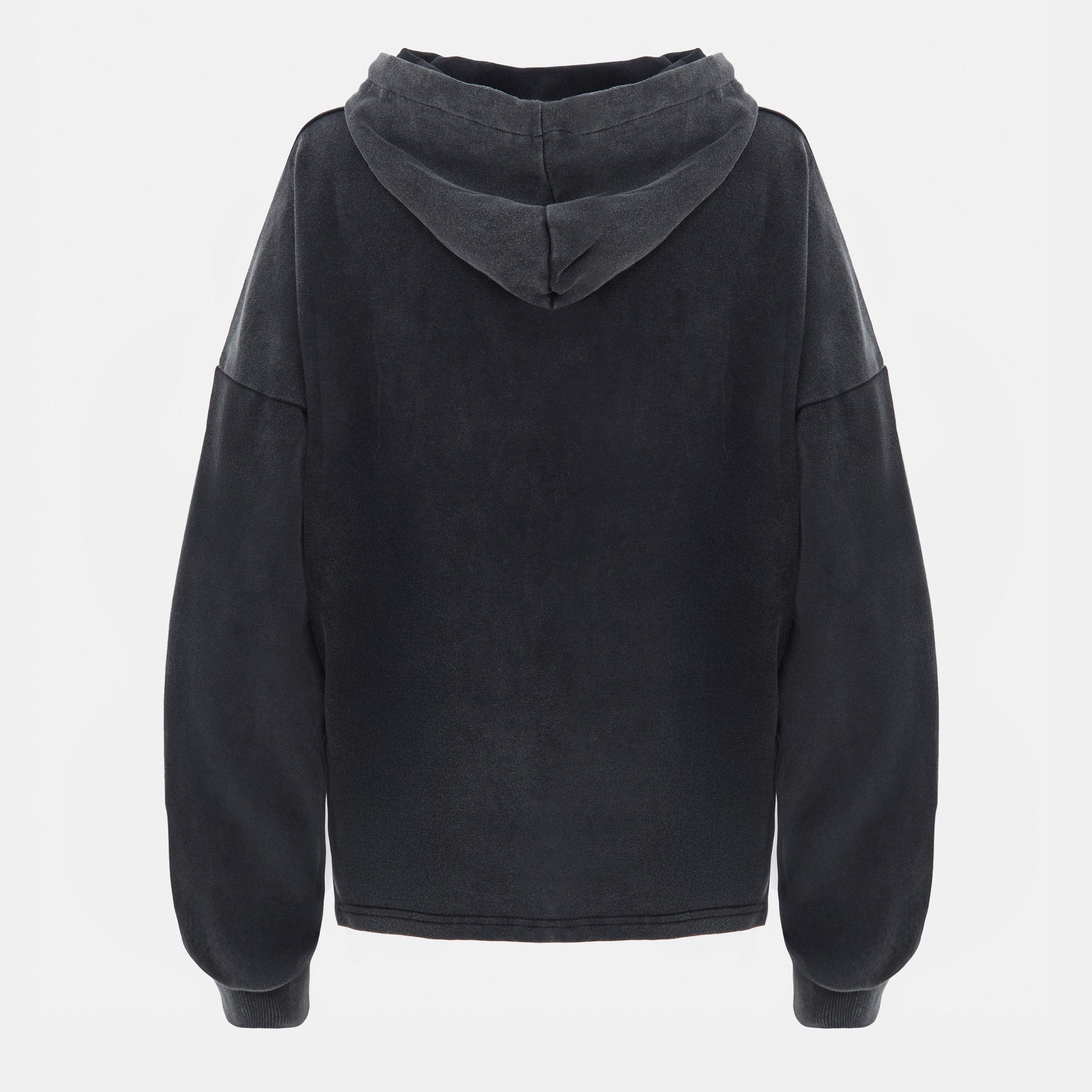 Grey - I Saw It First - Washed Embroidered Hoodie - 2