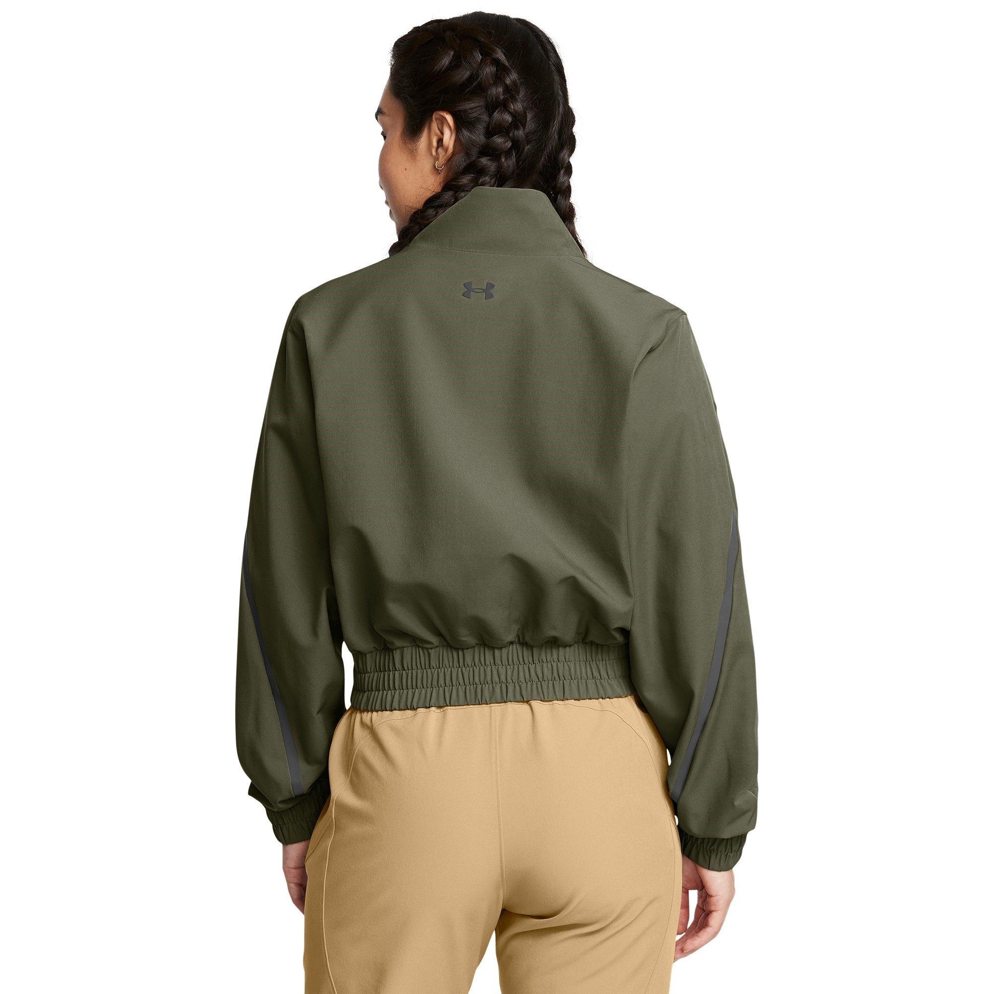 Green - Under Armour - Armour Unstoppable Crop Jacket Tracksuit Top Womens - 4