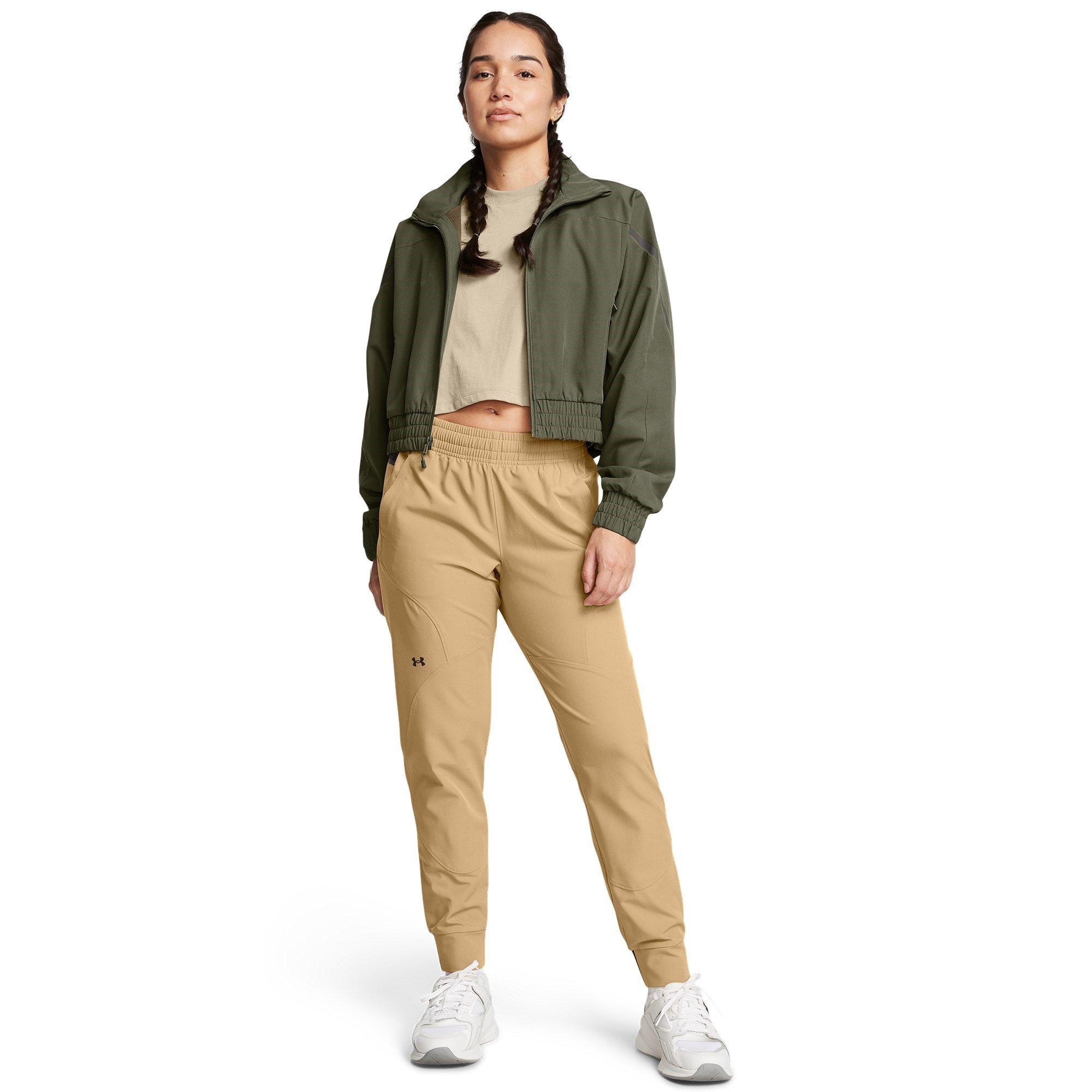 Green - Under Armour - Armour Unstoppable Crop Jacket Tracksuit Top Womens - 6
