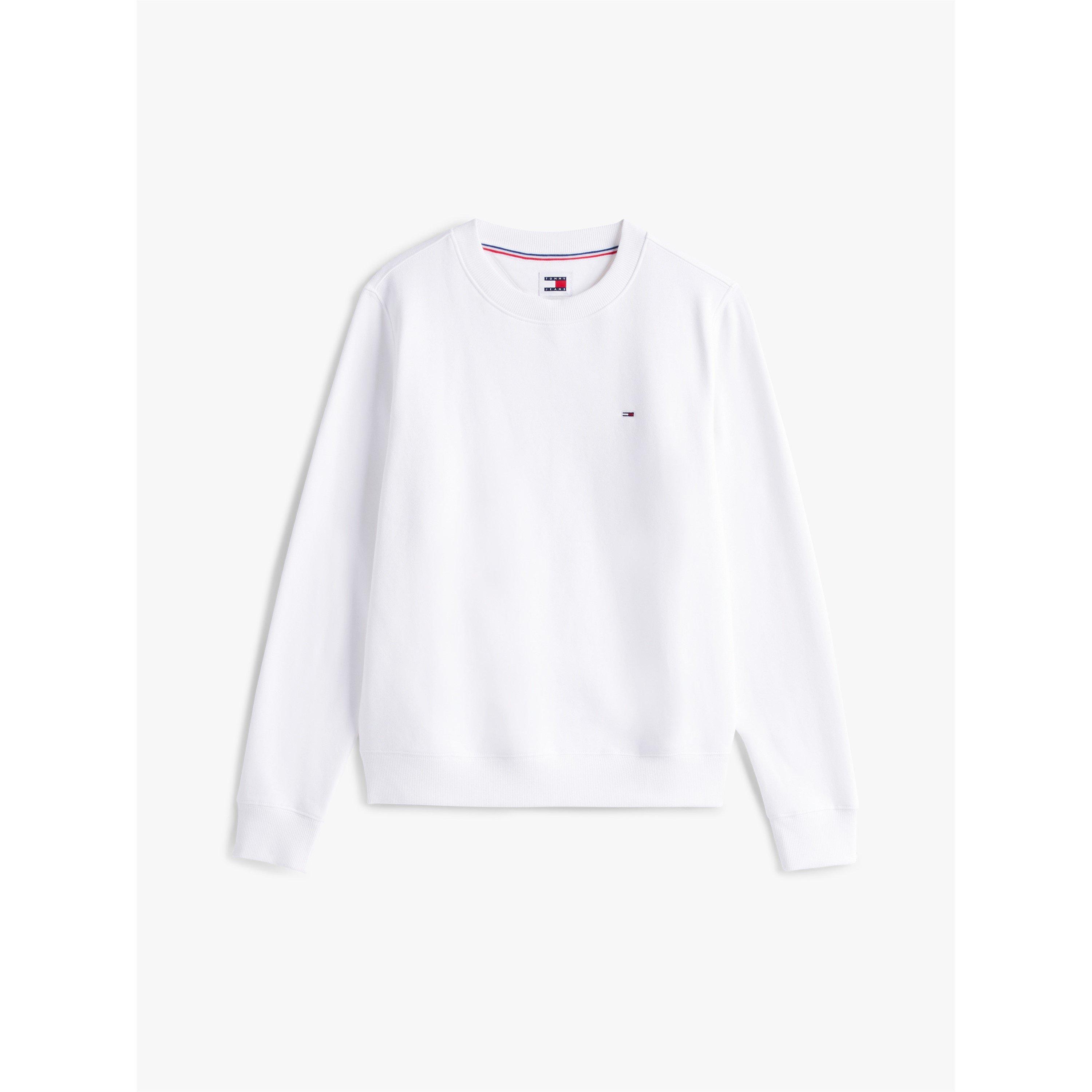 Tommy Jeans Women's Embroidered Crew Sweatshirt - White - 12 (M)