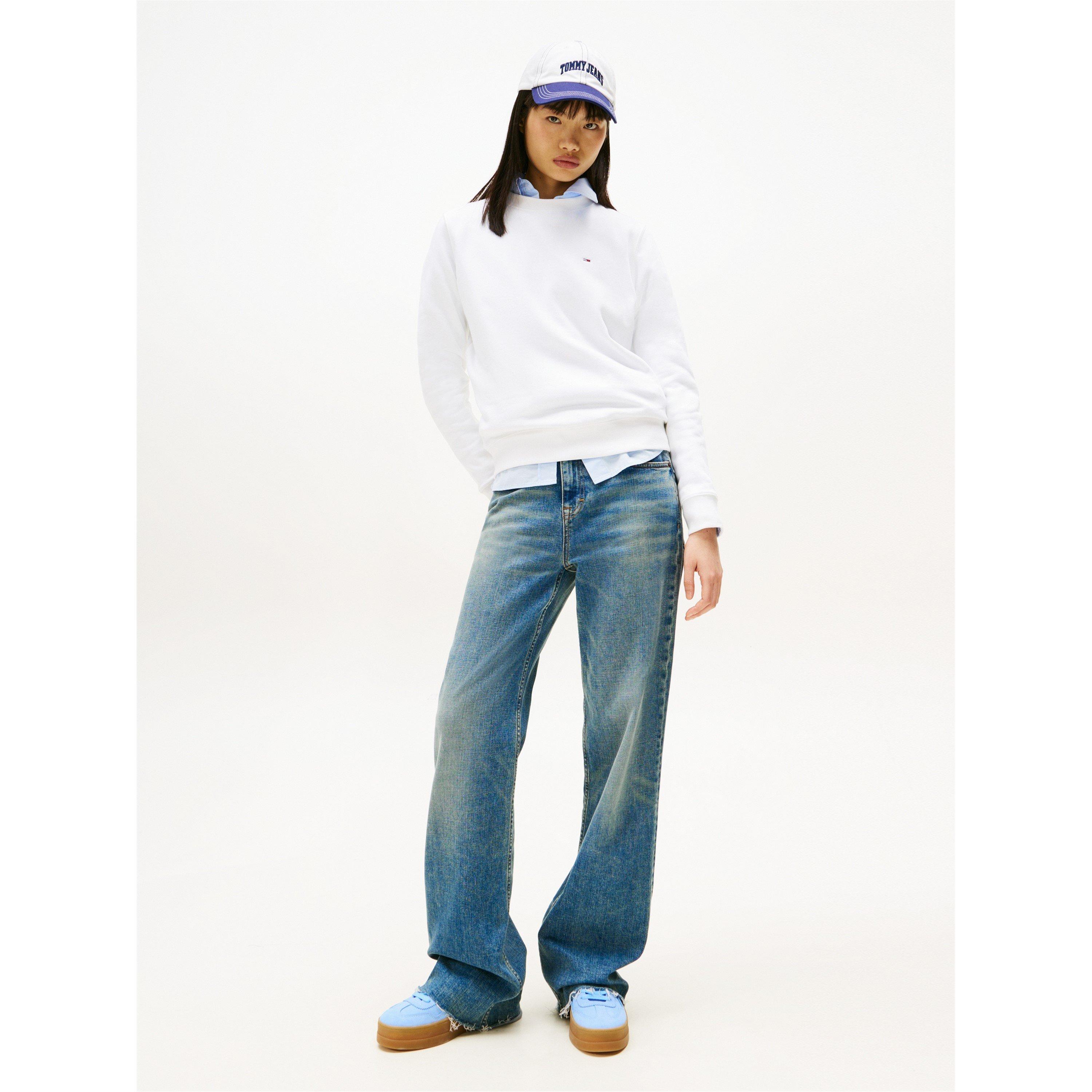 White - Tommy Jeans - Women's Embroidered Crew Sweatshirt - 3