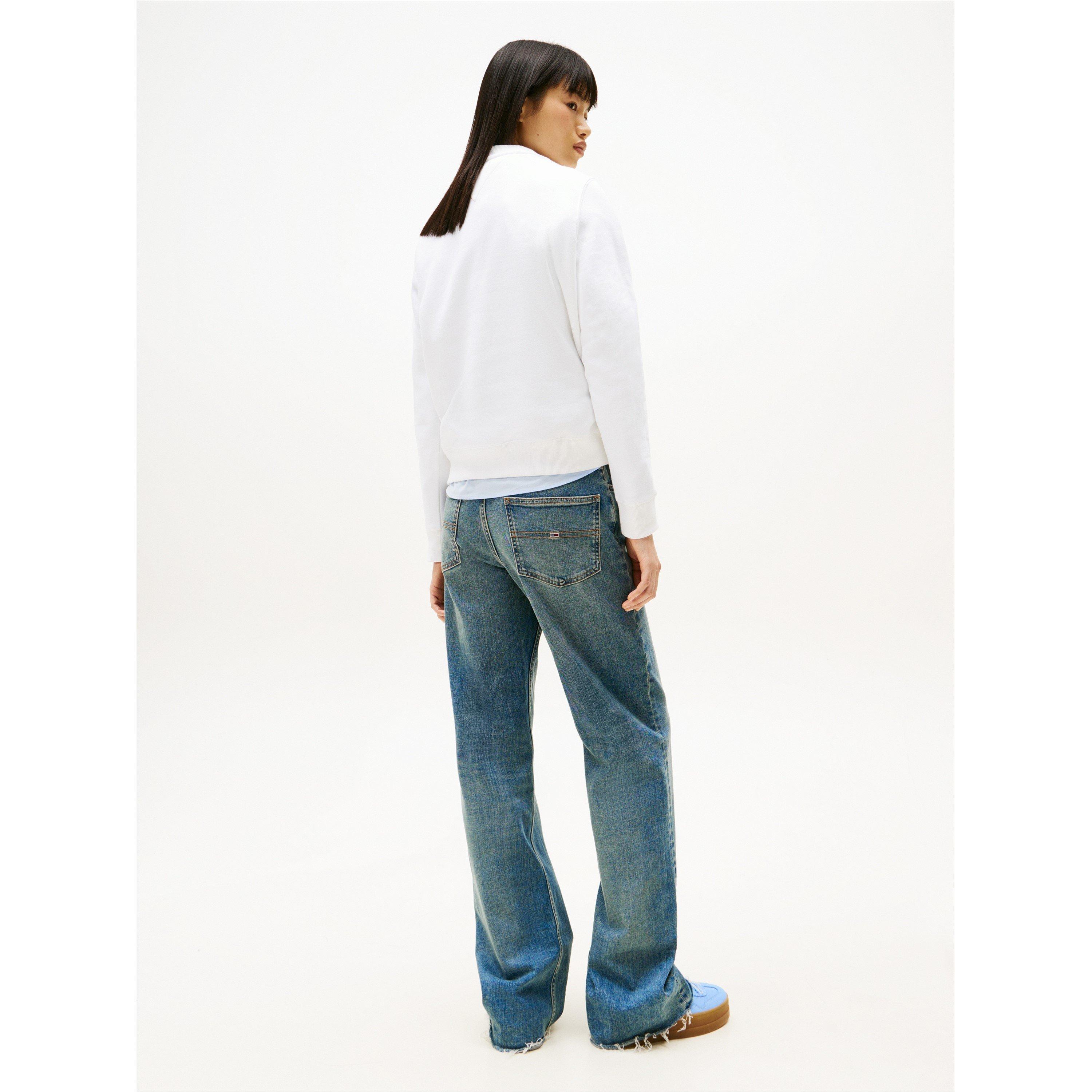 White - Tommy Jeans - Women's Embroidered Crew Sweatshirt - 4