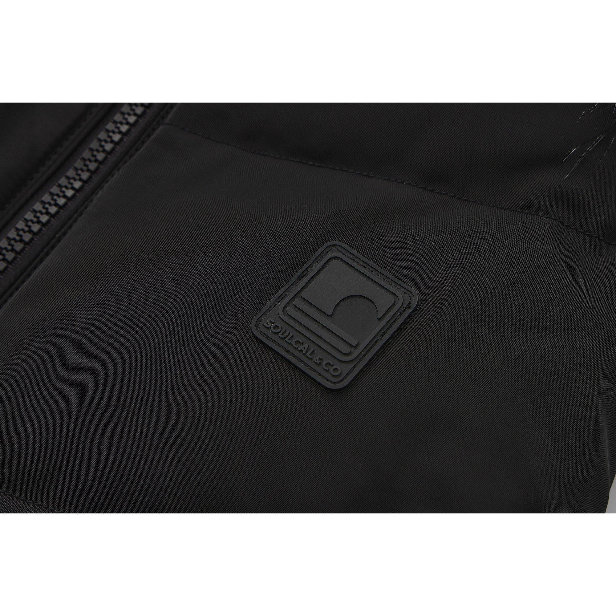 Black - SoulCal - Womens  2Zip Detachable Hood Padded Gilet - 5
