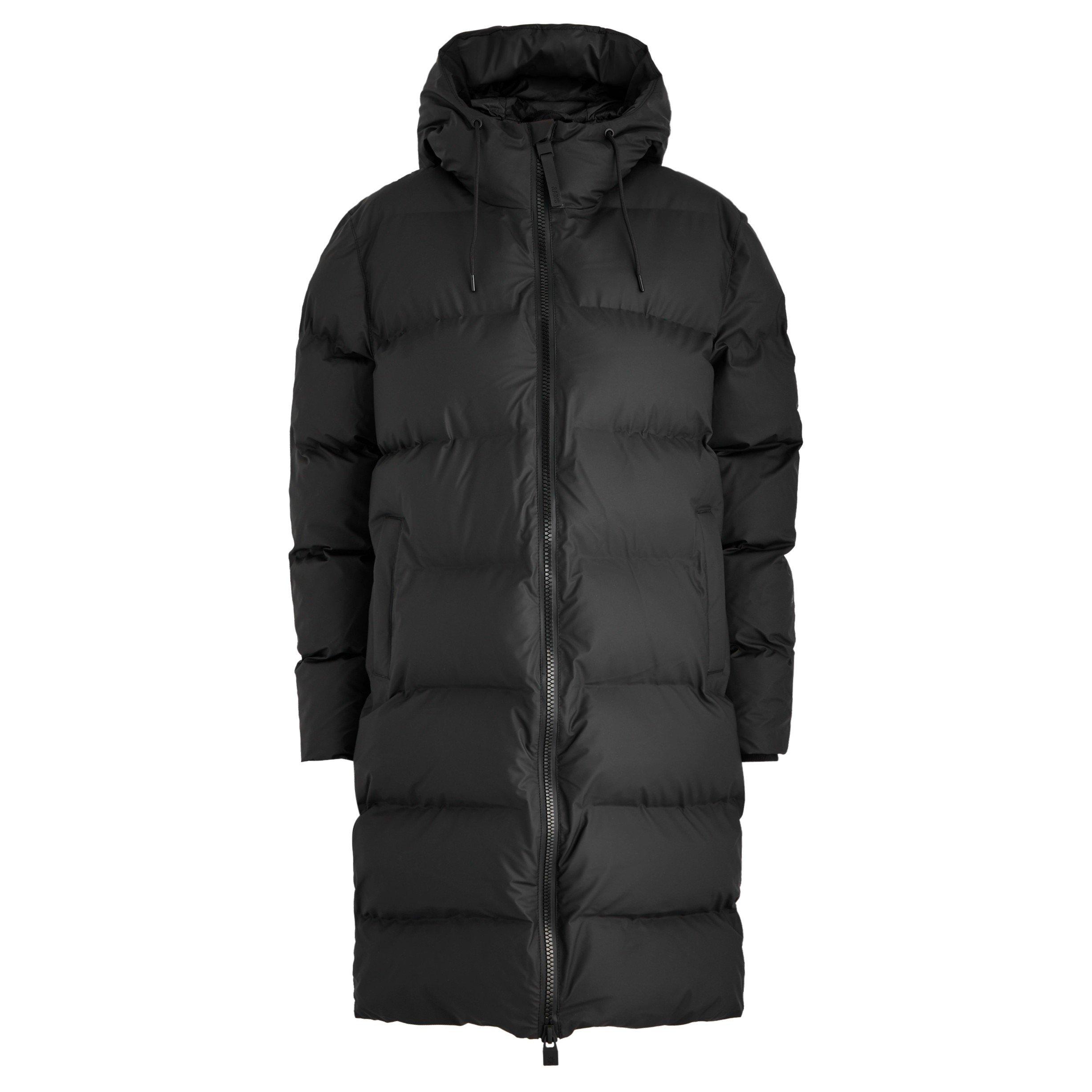 BLACK - Rains - J Alta Long Puffer Jacket W3T4 - 1