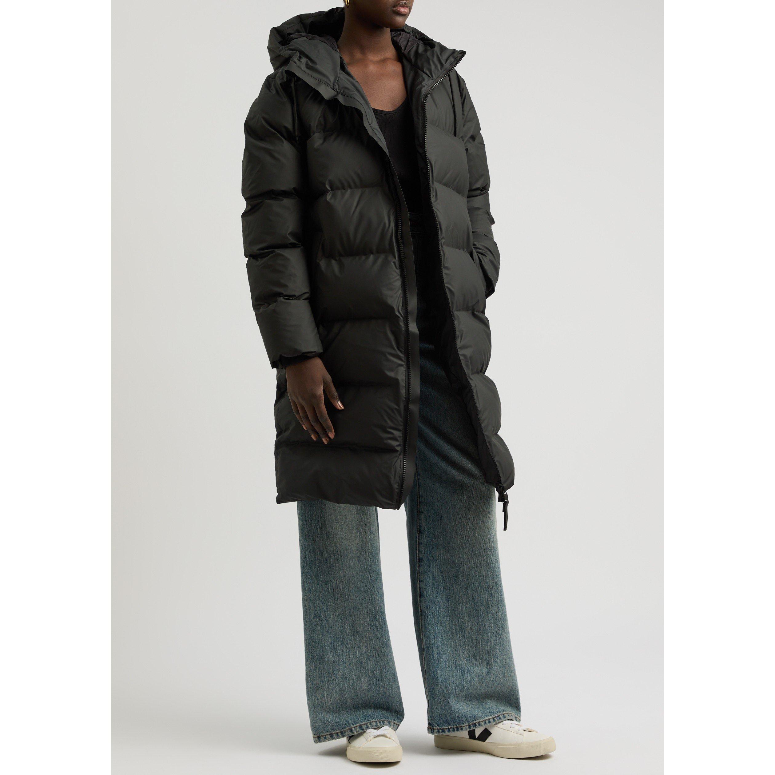 BLACK - Rains - J Alta Long Puffer Jacket W3T4 - 5