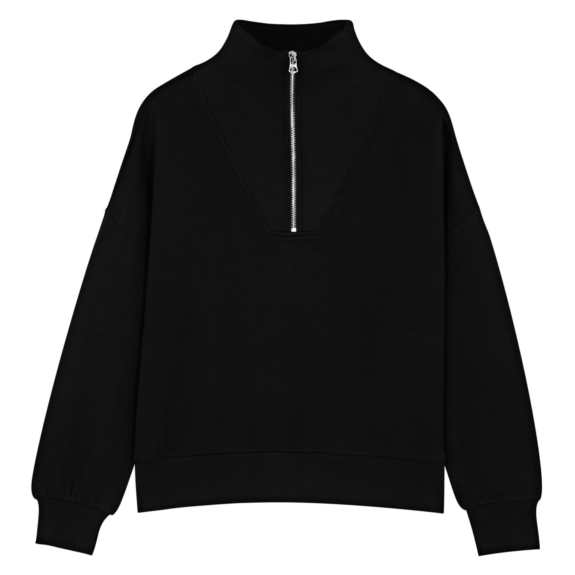 BLACK - Varley - SW HAWLEY HALF ZIP SWEAT