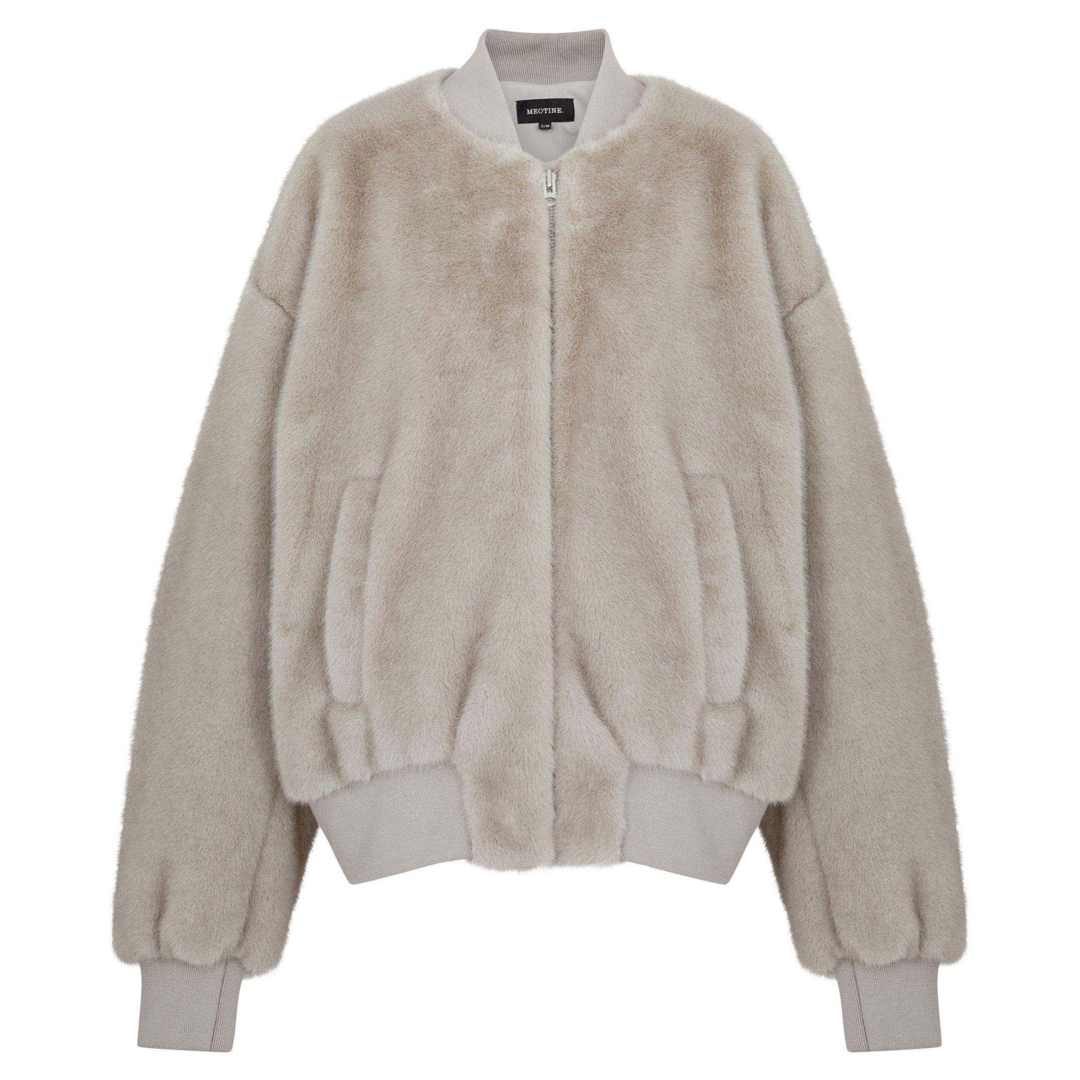 LIGHT GREY - Meotine - J BIANCA BOMBER FAUX FUR - 1