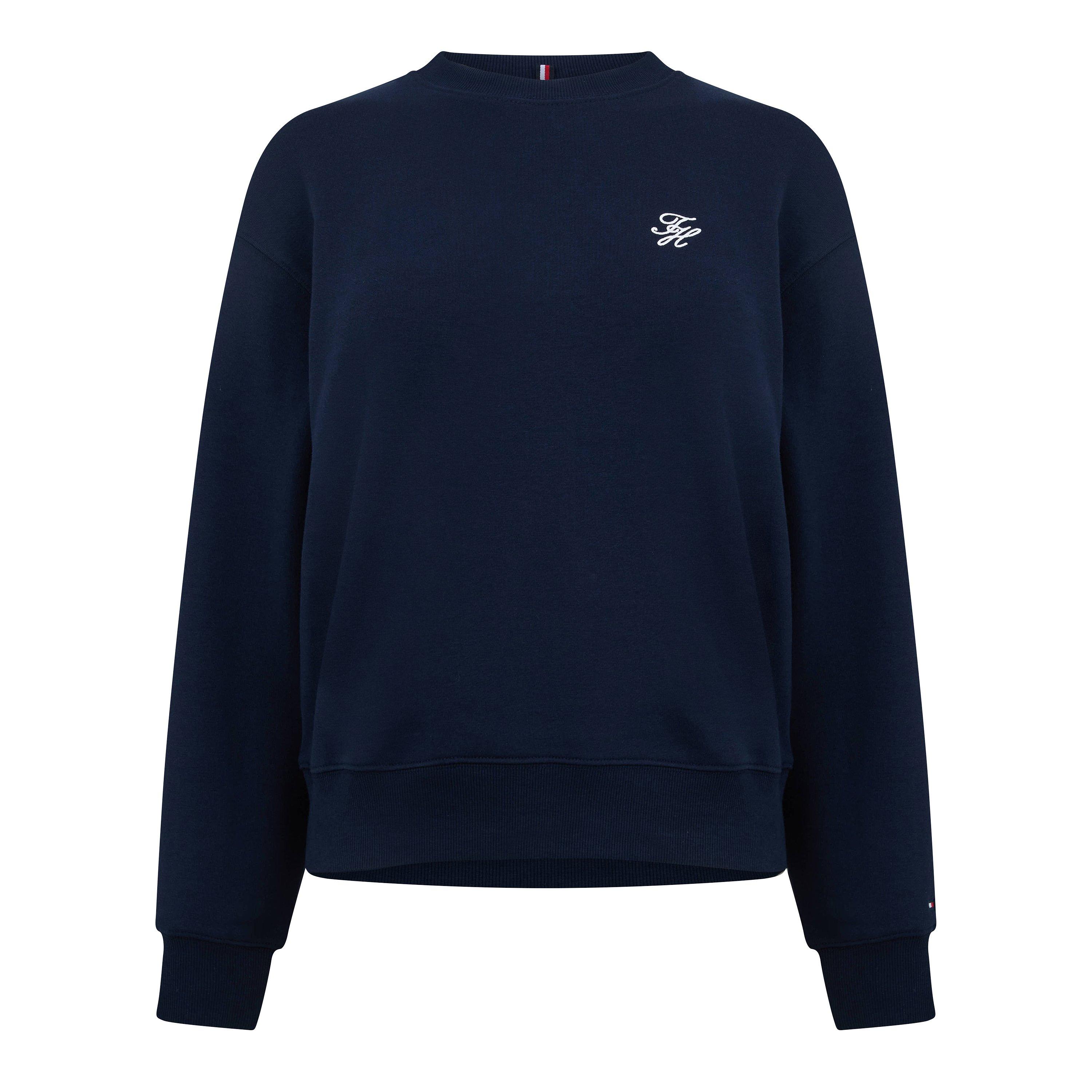 Tommy Hilfiger Women's Script Crew Sweatshirt - Dark N Navy - 12 (M)