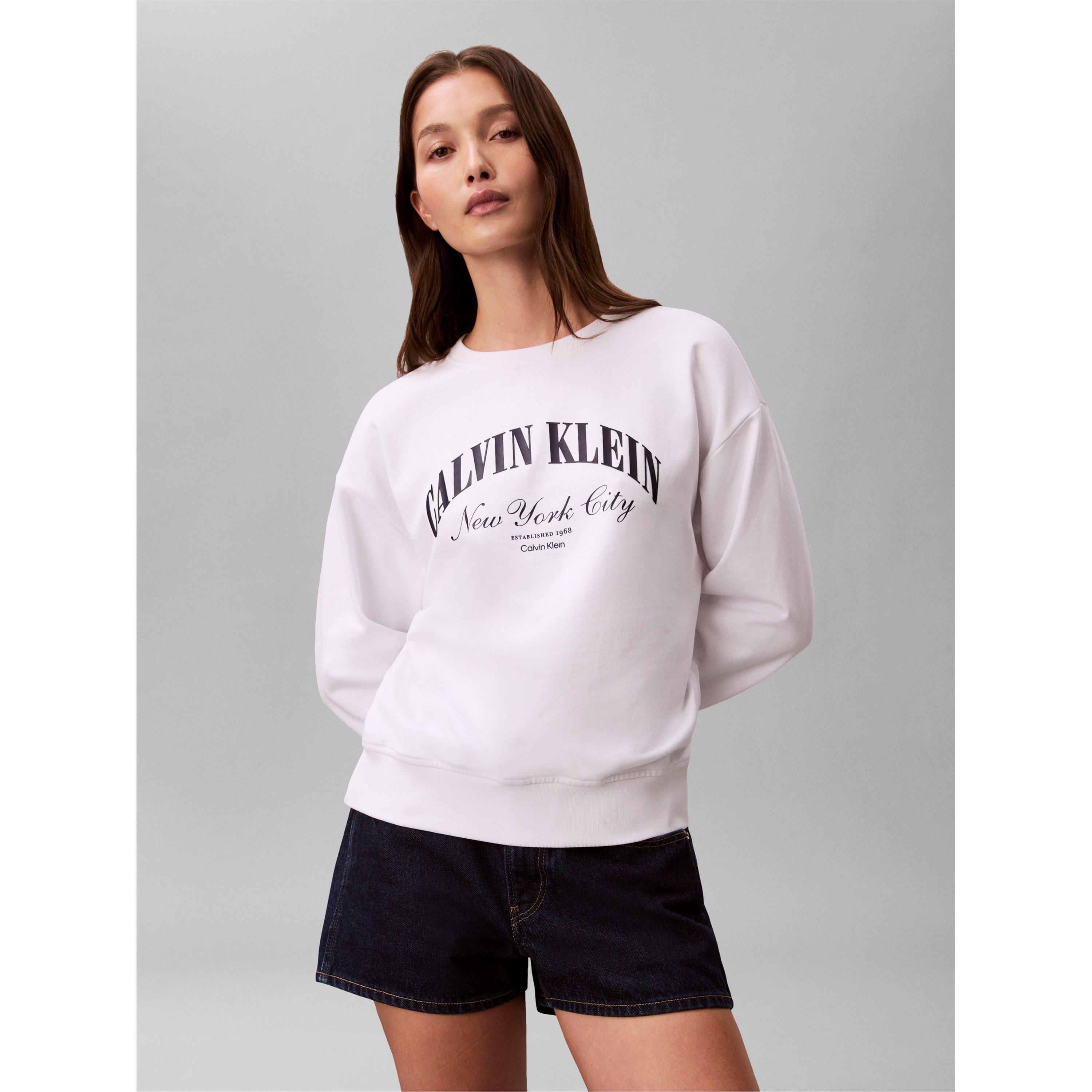 Calvin Klein Jeans Women's Crew Sweatshirt - Bright White - 14 (L)