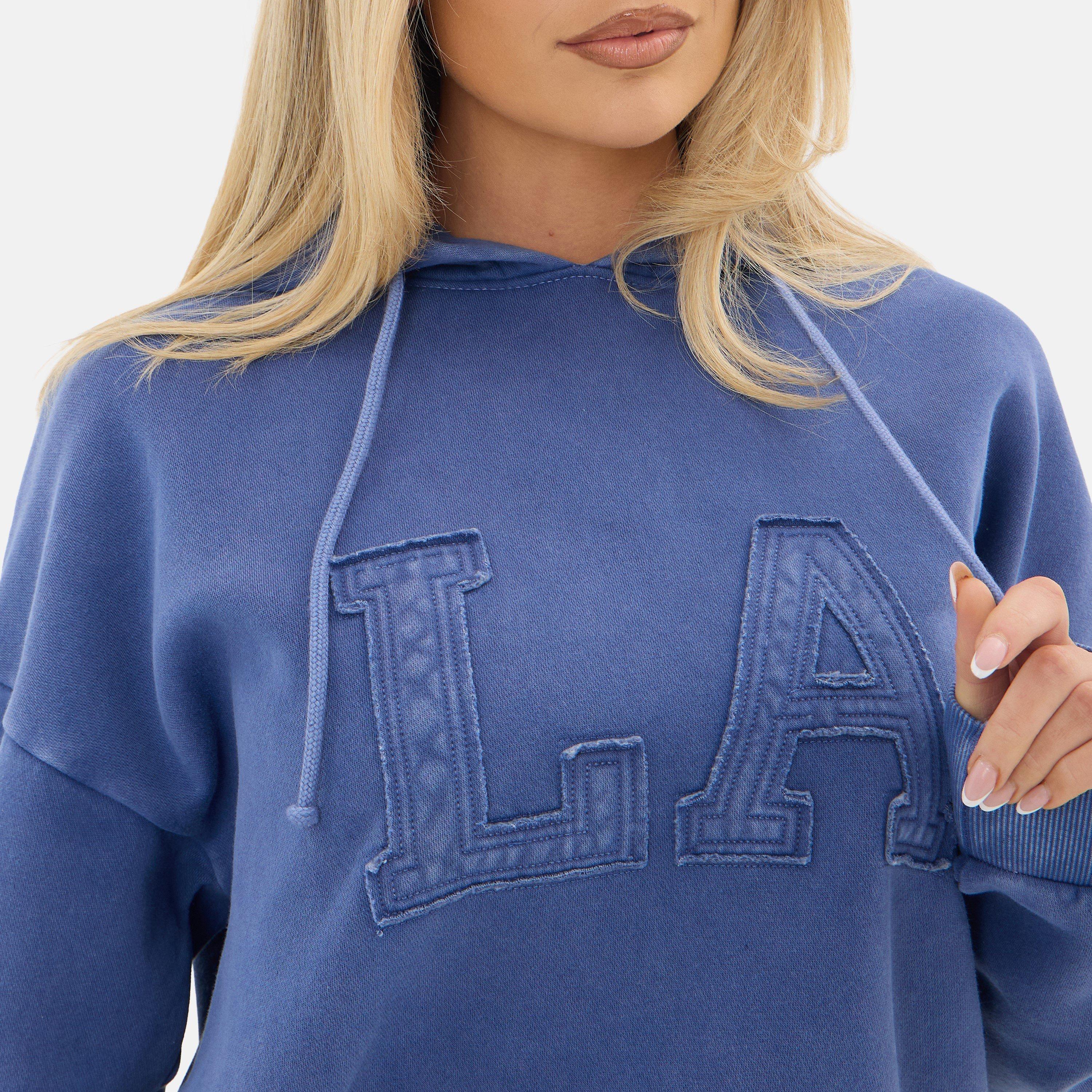 Bleu denim - I Saw It First - LA Embroidered Washed Hoody - 3