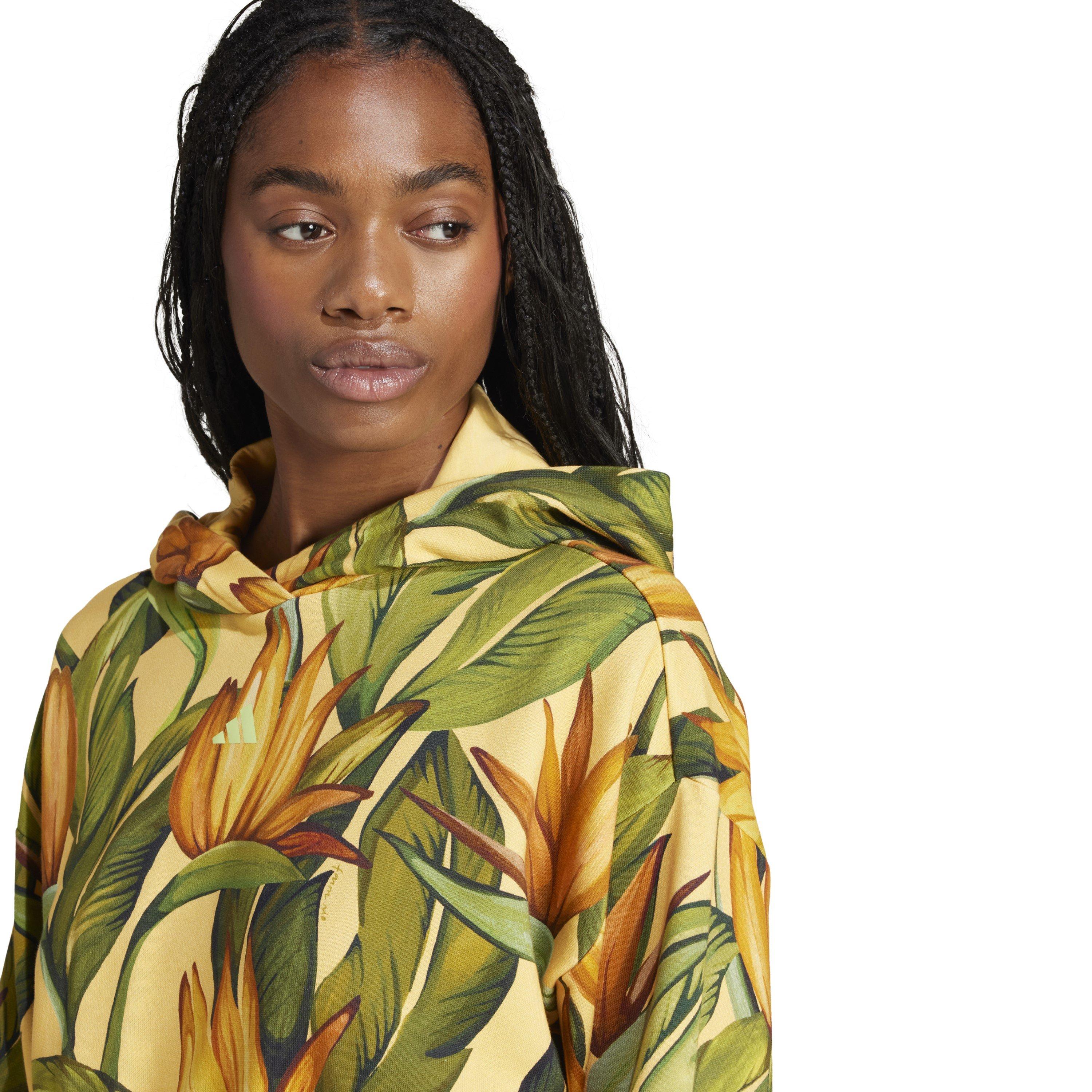 Spark/Gld/Grn - adidas - x FARM Hoodie - 5