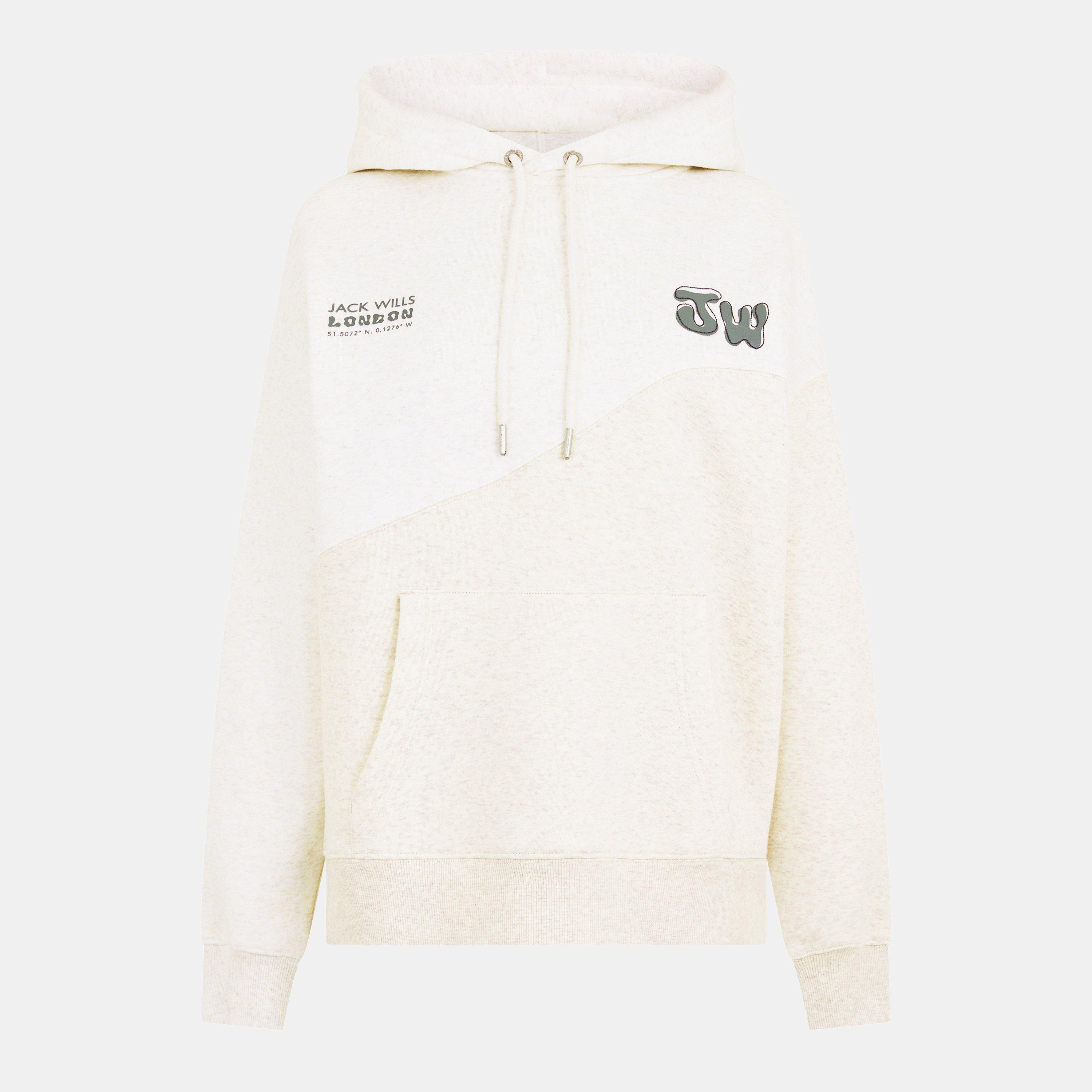 Jack Wills Women's Jw Splice Hoodie - Oat Marl - 8 (XS)