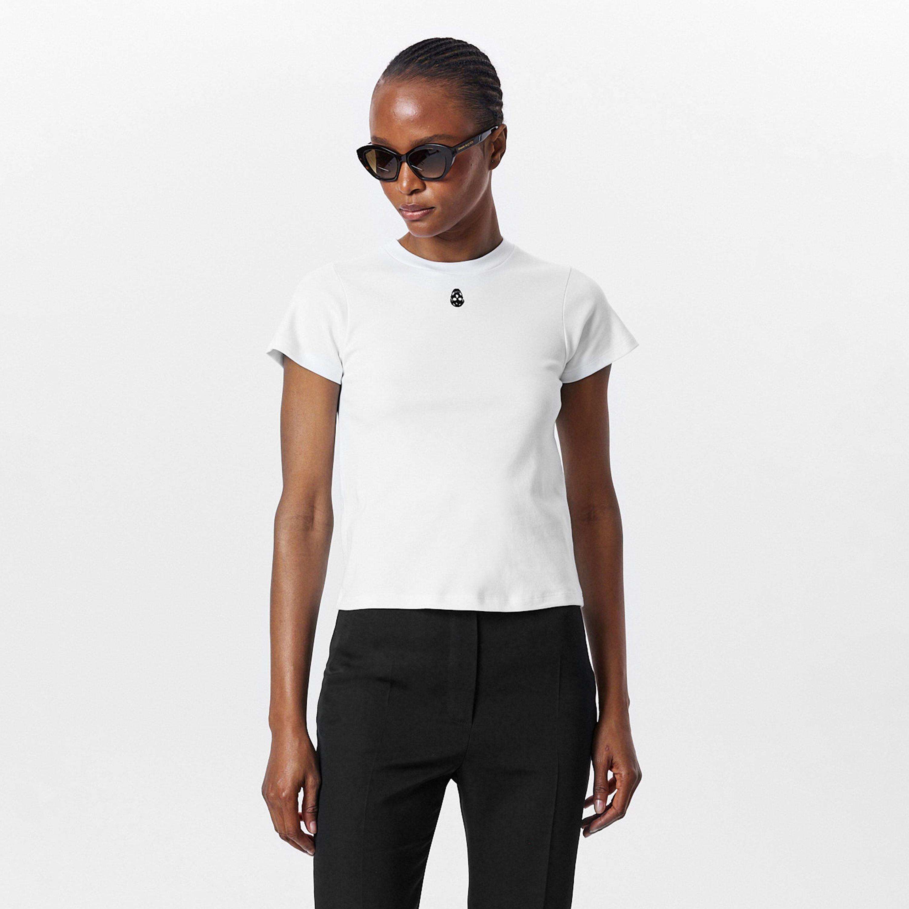 Optical White - Alexander McQueen - Women's Alex Cut & Sew Regular Fit T-Shirt - 3