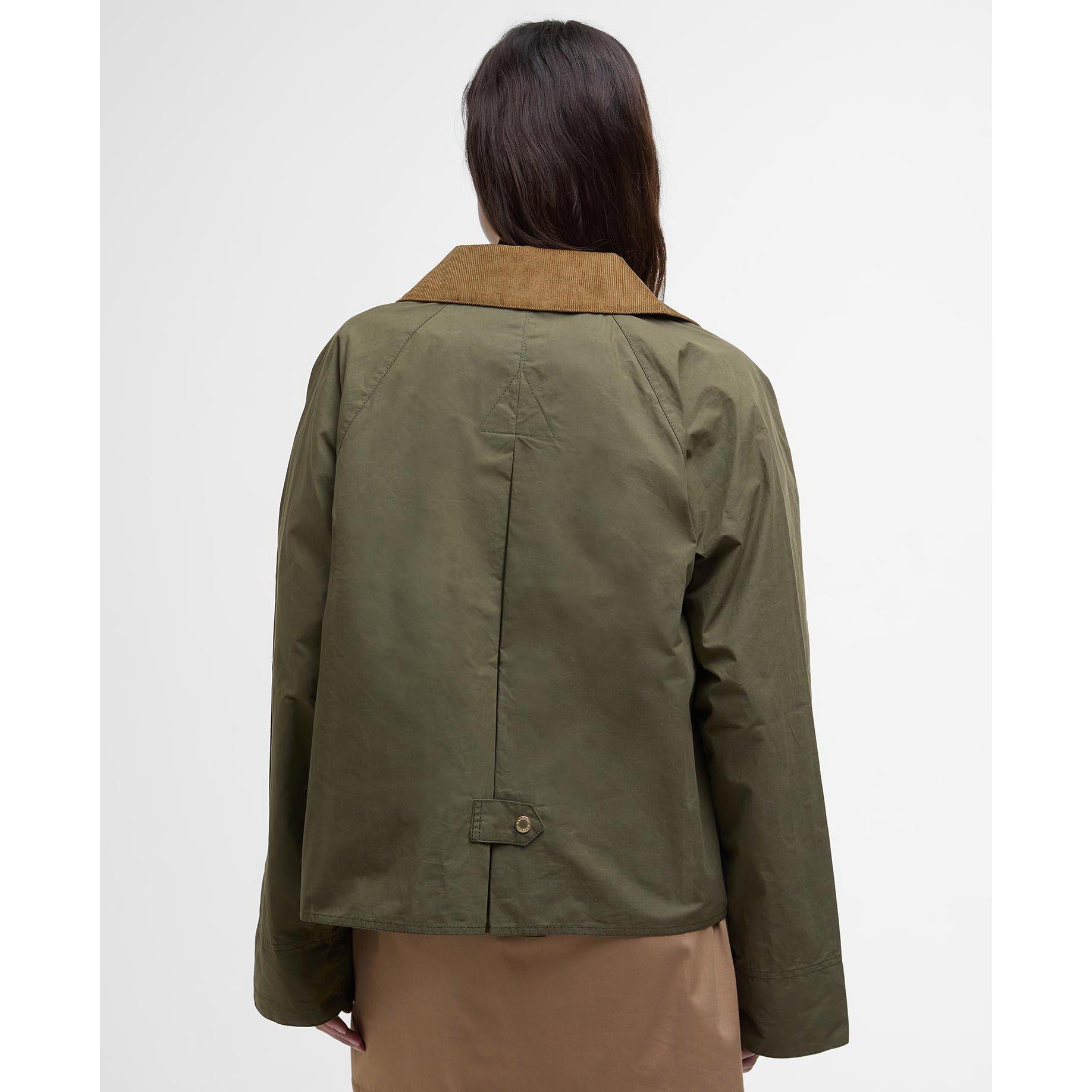 Dusk Green/Tart - Barbour - Women's Catlin Showerproof Cotton Long Sleeve Rain Anorak - 2