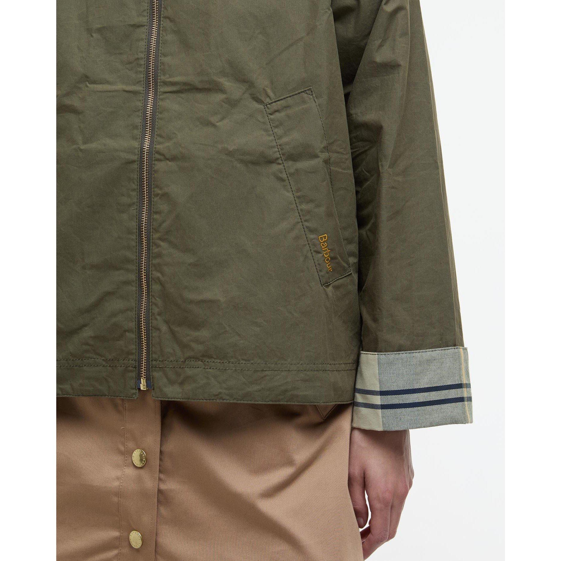 Dusk Green/Tart - Barbour - Women's Catlin Showerproof Cotton Long Sleeve Rain Anorak - 6