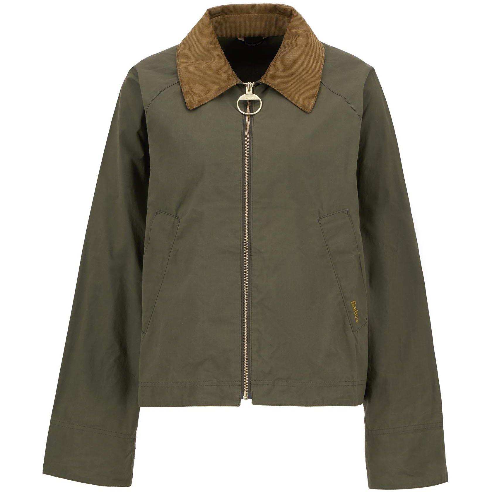 Dusk Green/Tart - Barbour - Women's Catlin Showerproof Cotton Long Sleeve Rain Anorak - 7