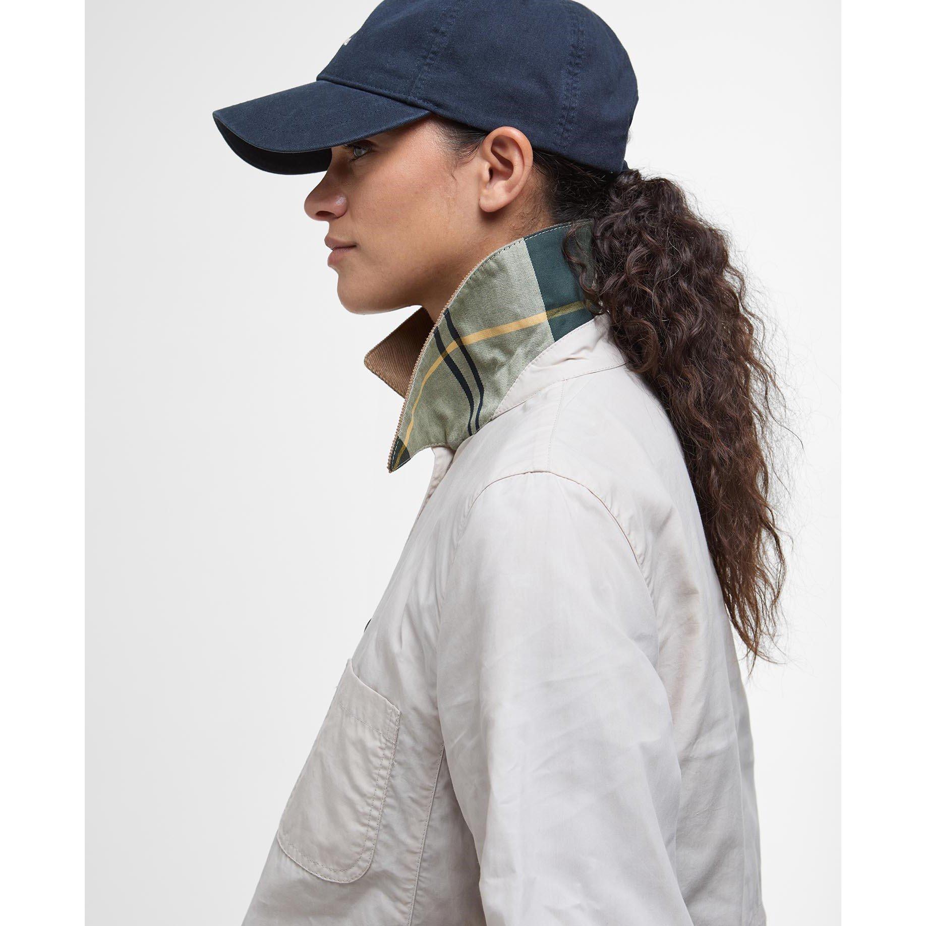 Oatmeal/Tartan - Barbour - Women's Averie Cotton Long Sleeve Rain Anorak - 6