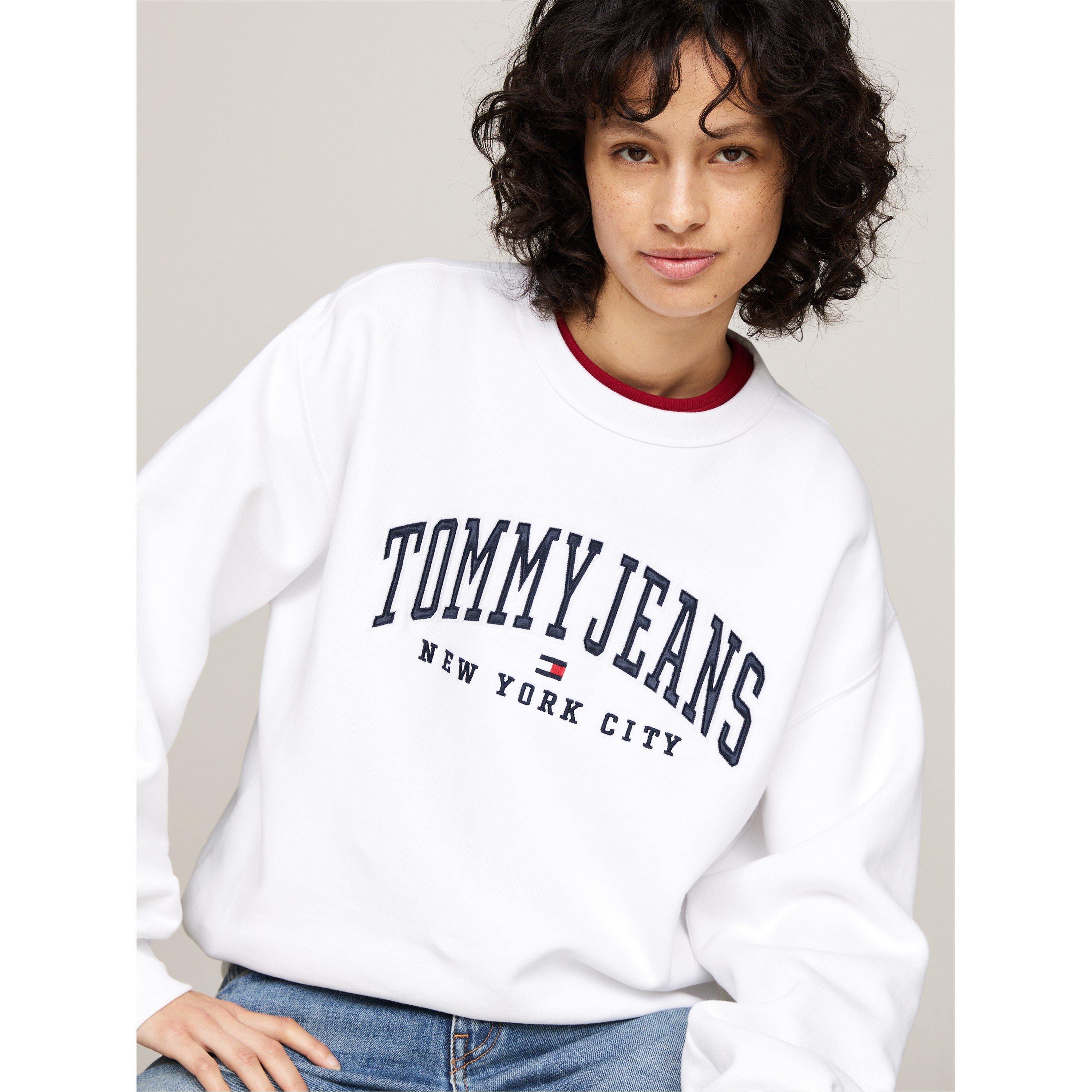 White - Tommy Jeans - Varsity Crew Neck Sweatshirt - 2