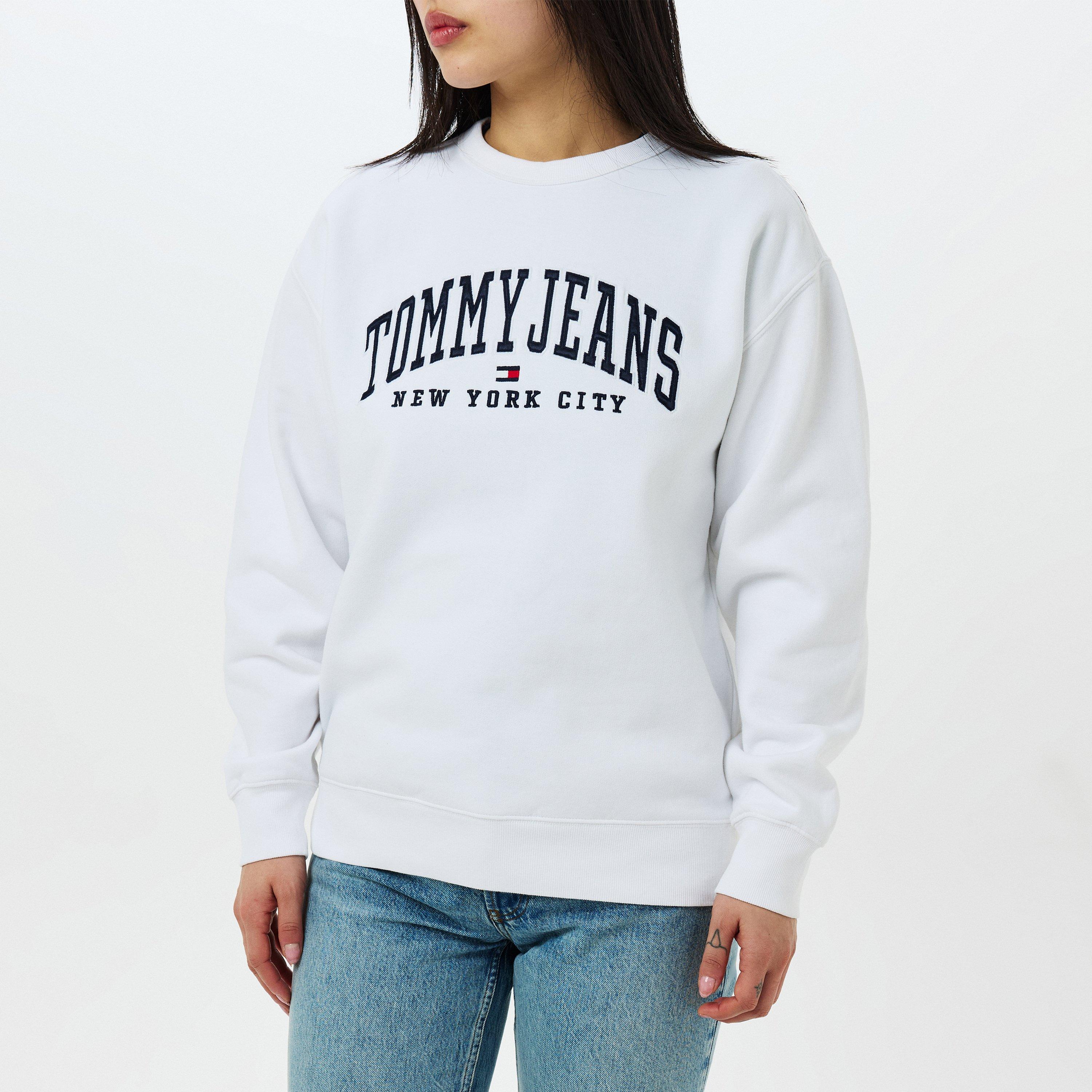 White - Tommy Jeans - Varsity Crew Neck Sweatshirt - 3