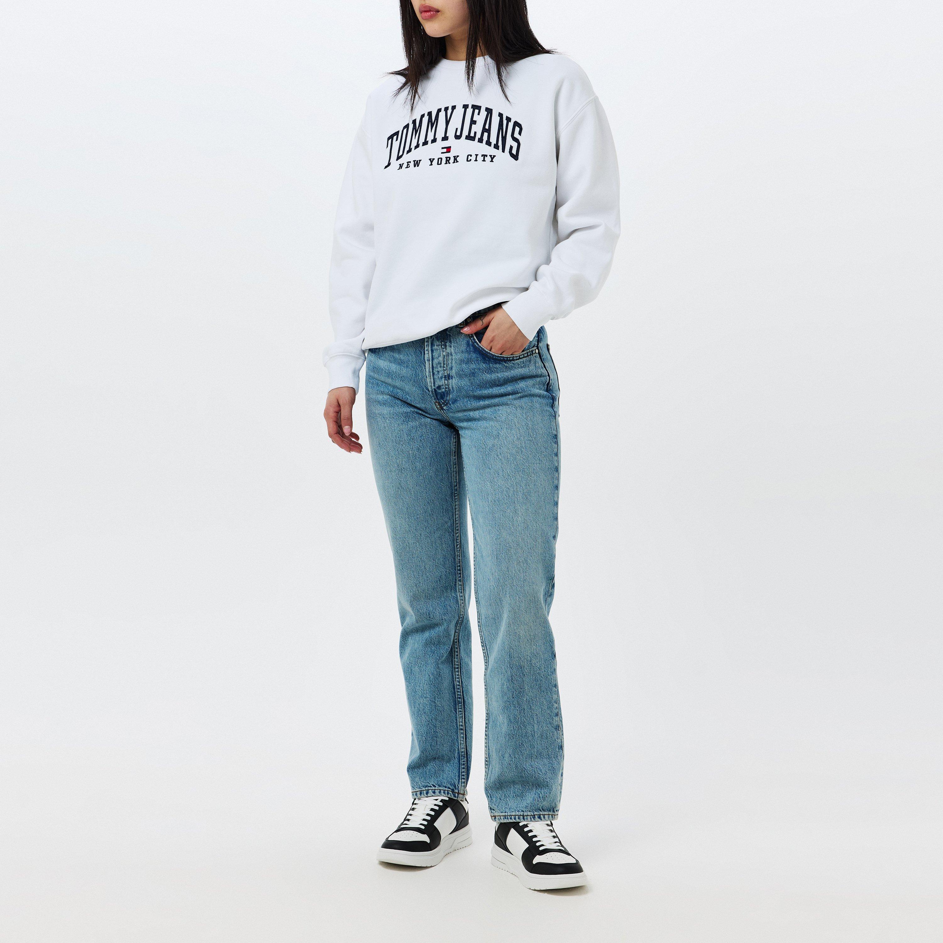 White - Tommy Jeans - Varsity Crew Neck Sweatshirt - 6