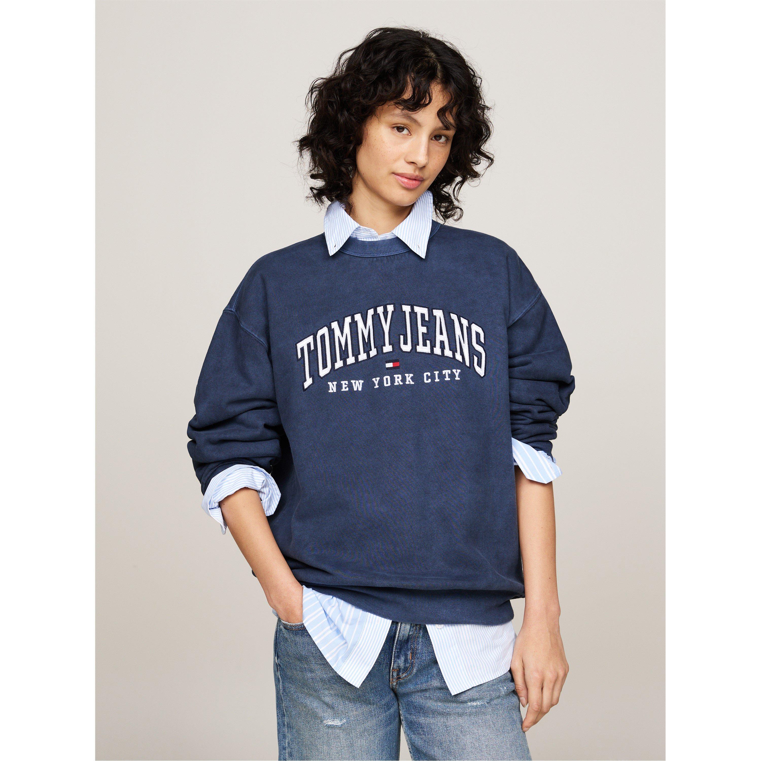Donkerblauw - Tommy Jeans - Varsity Crew Neck Sweatshirt - 1
