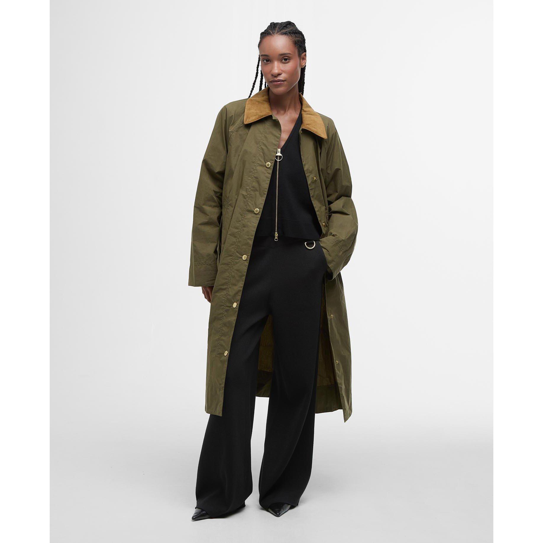 Dusk Green/Tart - Barbour - Women's Ettie Waterproof Cotton Long Sleeve Rain Anorak - 1