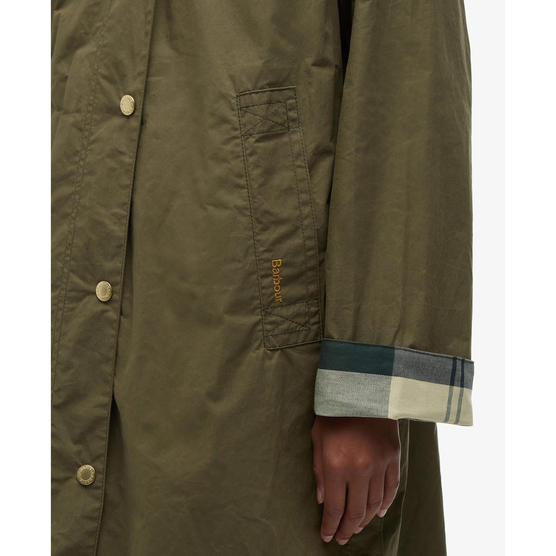 Dusk Green/Tart - Barbour - Women's Ettie Waterproof Cotton Long Sleeve Rain Anorak - 6