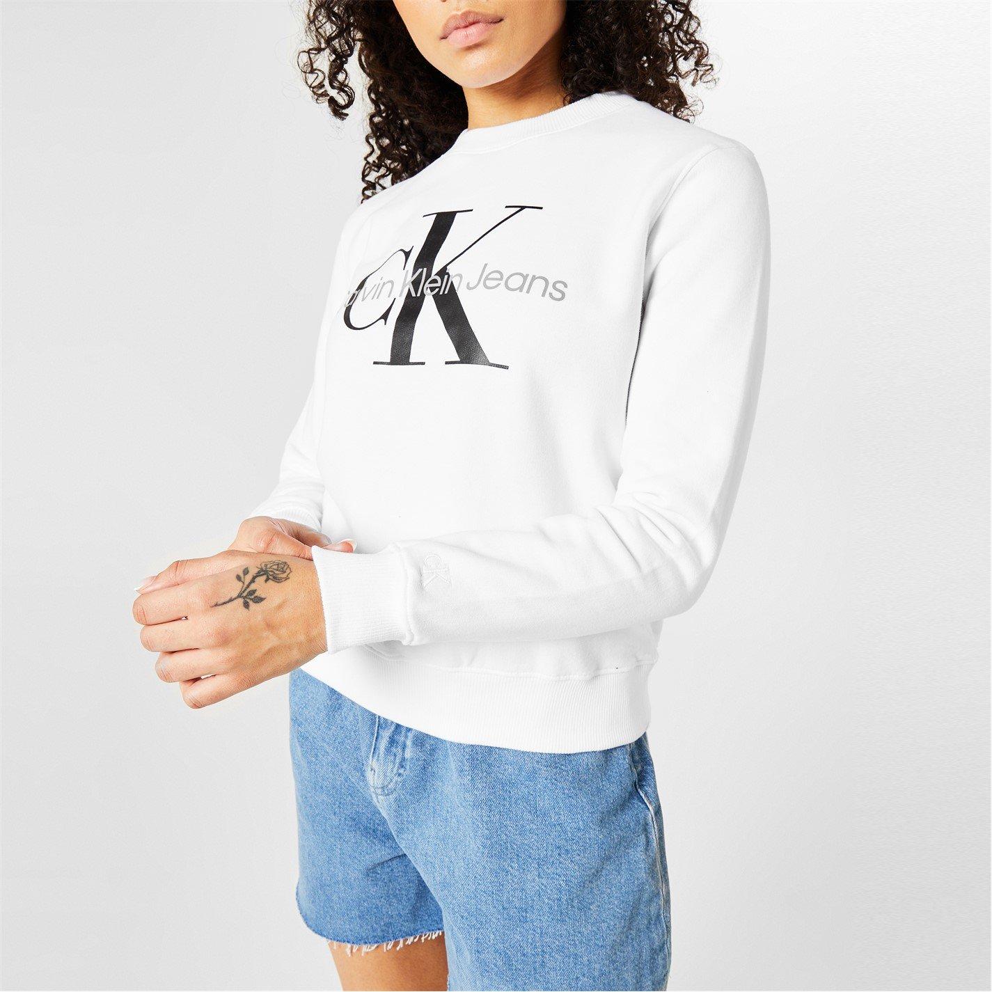 Calvin Klein Jeans Women's Logo Sweatshirt - Bright White - 18 (2XL)