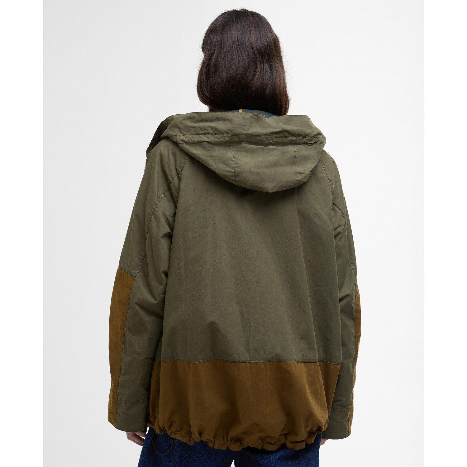 Dusk Green/Tart - Barbour - Women's Hayley Showerproof Cotton Long Sleeve Rain Anorak - 3