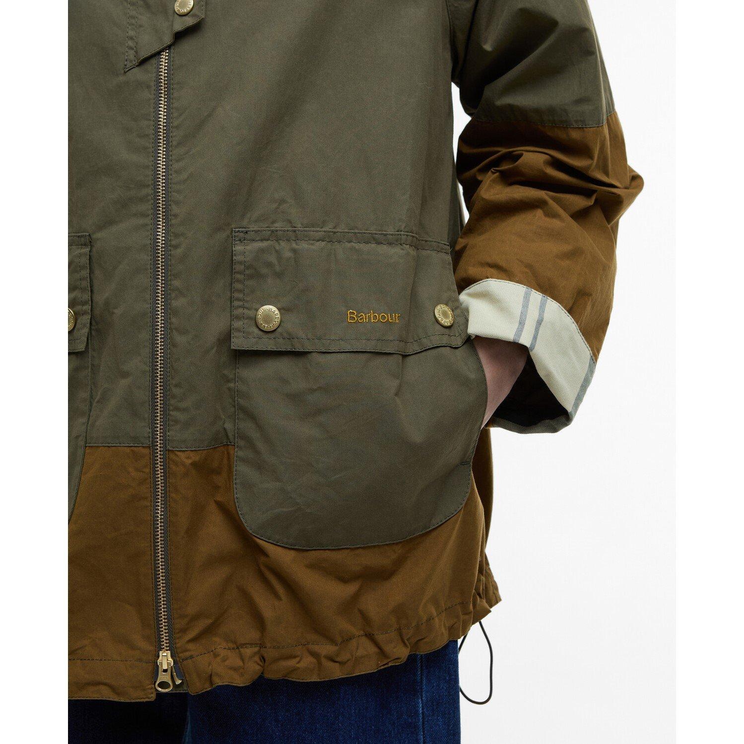 Dusk Green/Tart - Barbour - Women's Hayley Showerproof Cotton Long Sleeve Rain Anorak - 6