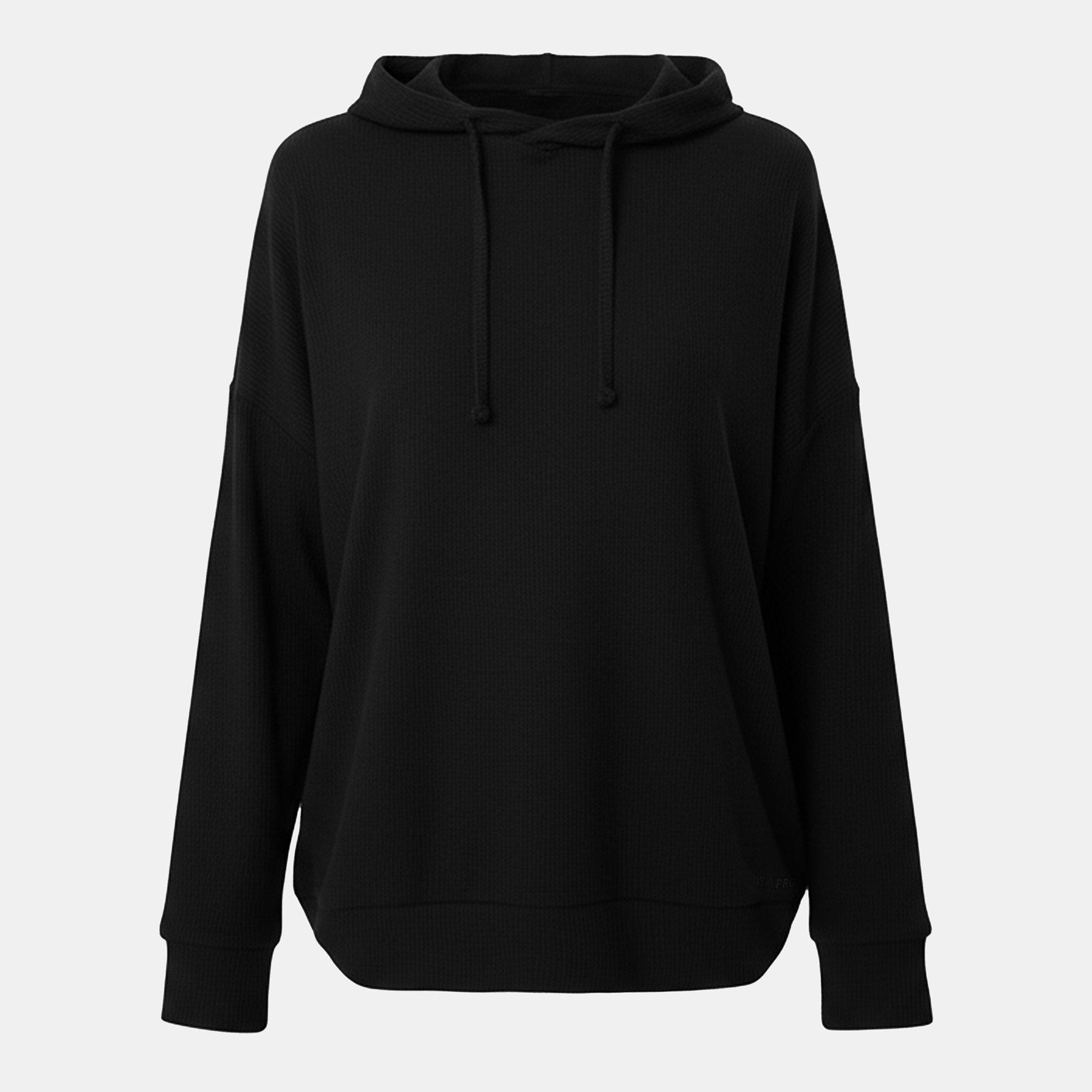 Jet Black2 - USA Pro - Ribbed Slouchy Hoodie - 1