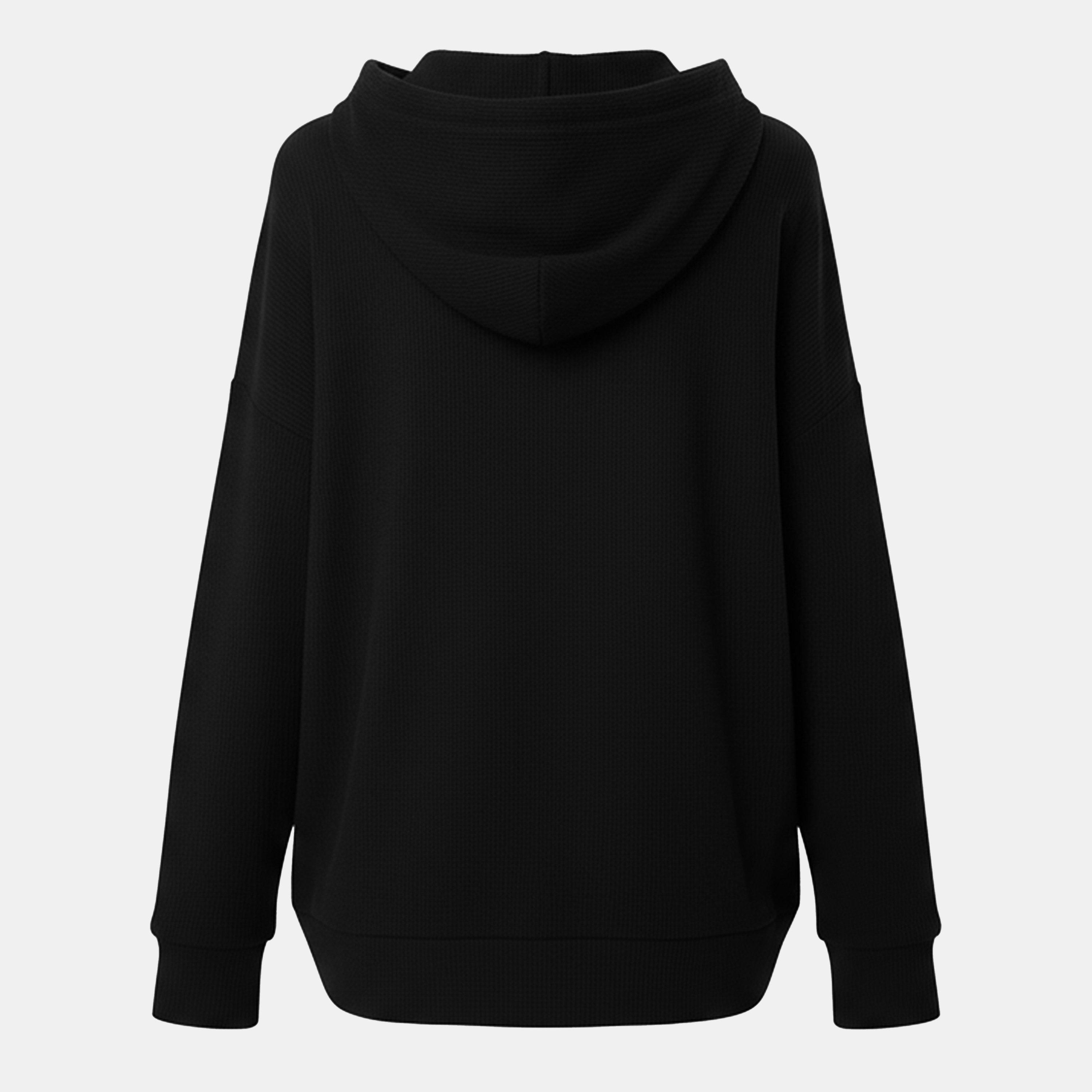 Jet Black2 - USA Pro - Ribbed Slouchy Hoodie - 2