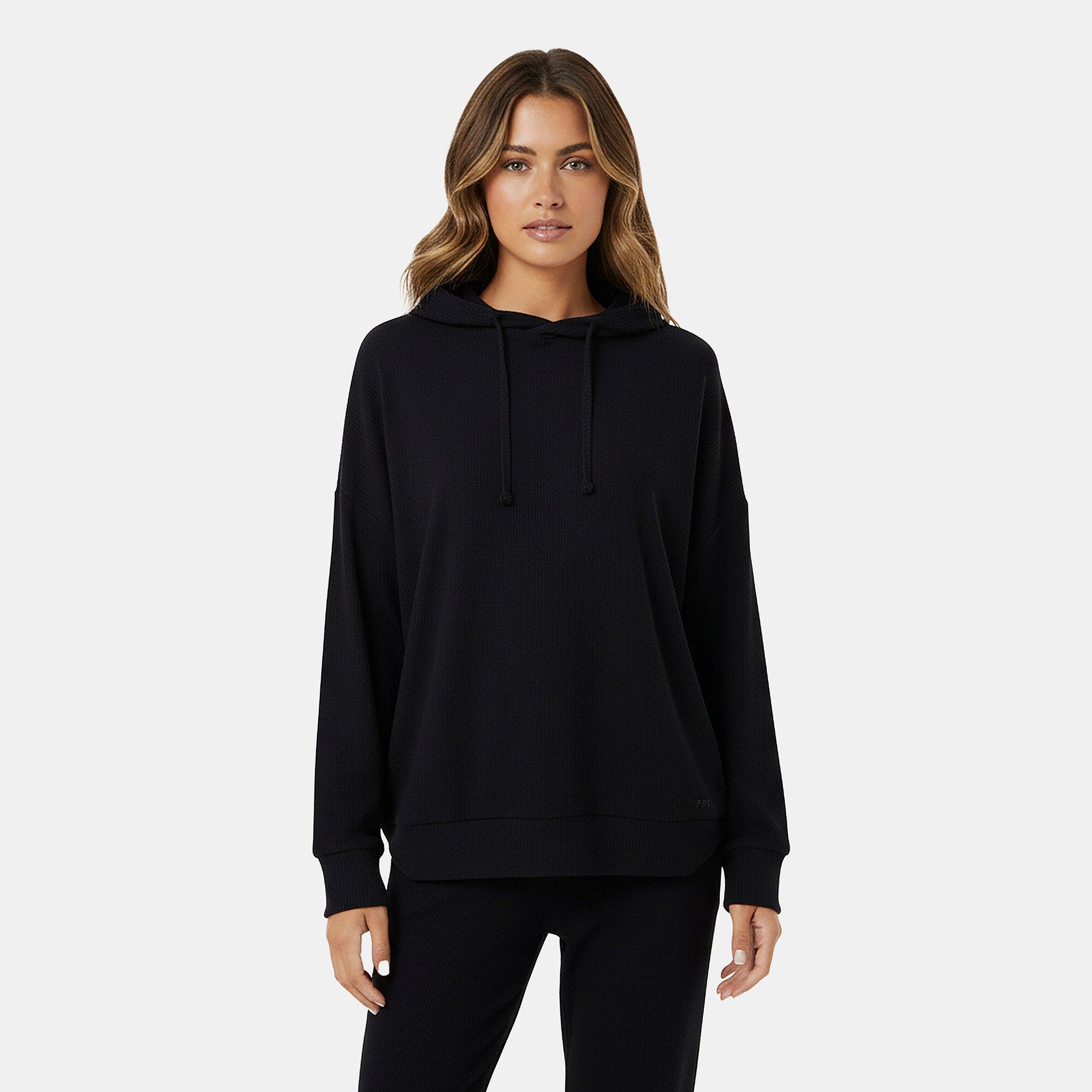 Jet Black2 - USA Pro - Ribbed Slouchy Hoodie - 3