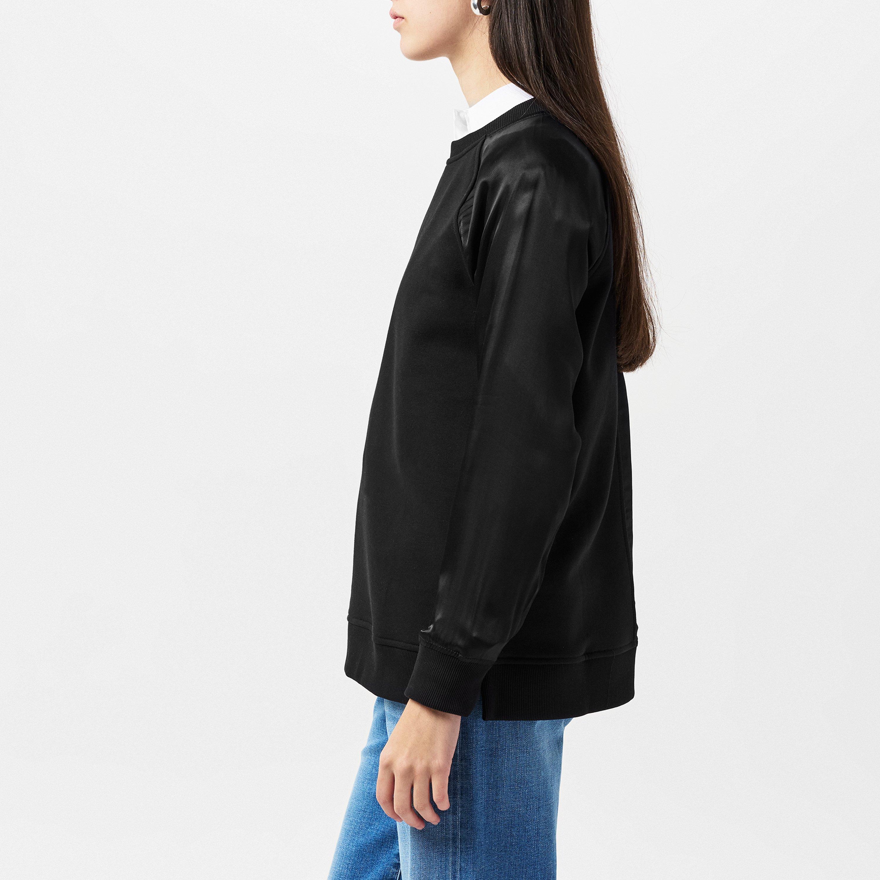 01-Black - Great Plains - Women's Satin Crew Sweatshirt - 2