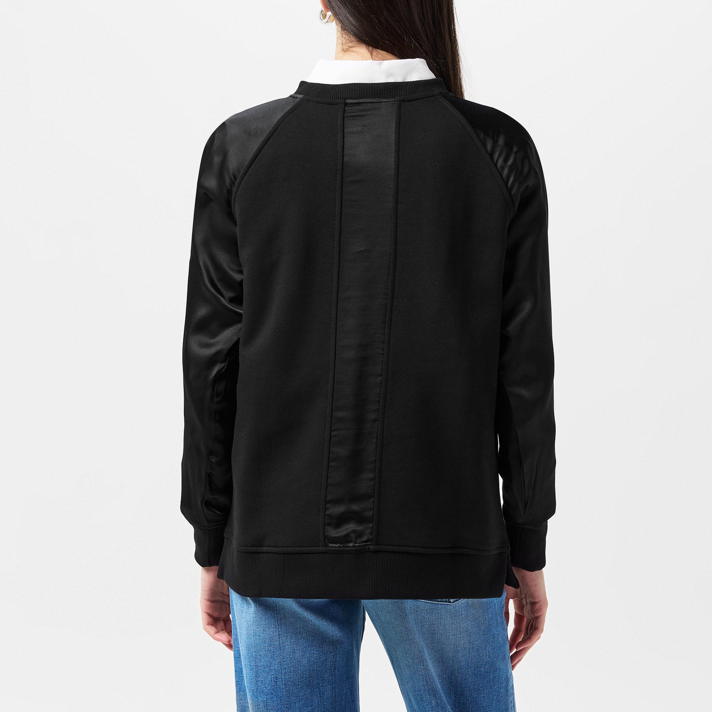 01-Black - Great Plains - Women's Satin Crew Sweatshirt - 3