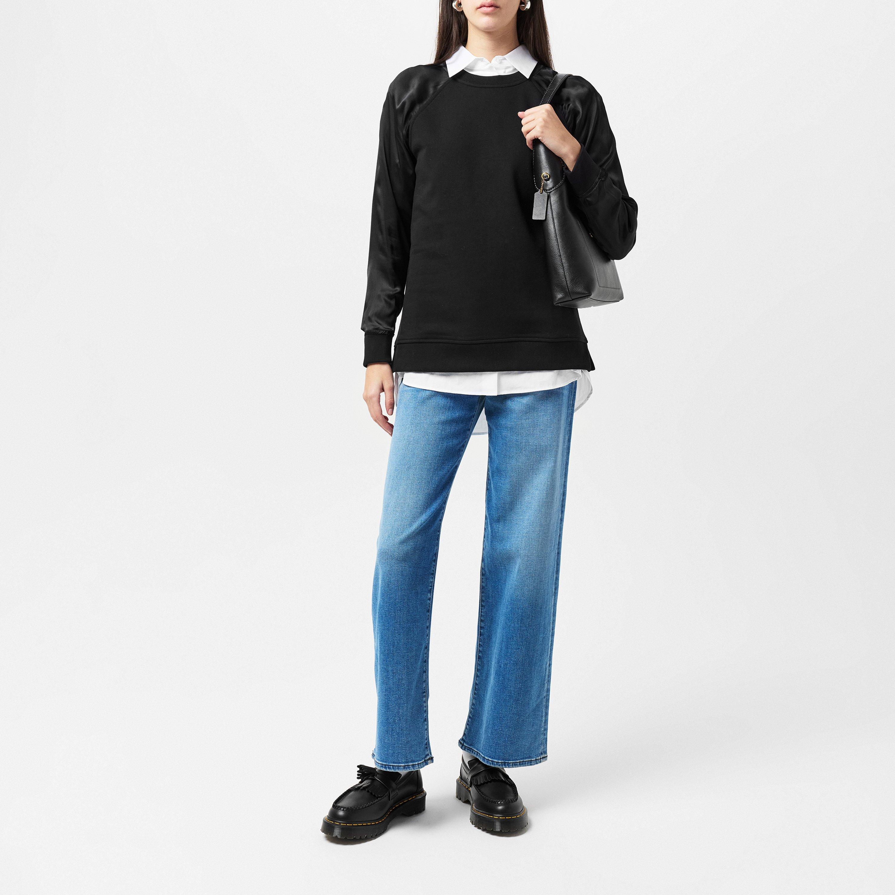 01-Black - Great Plains - Women's Satin Crew Sweatshirt - 4