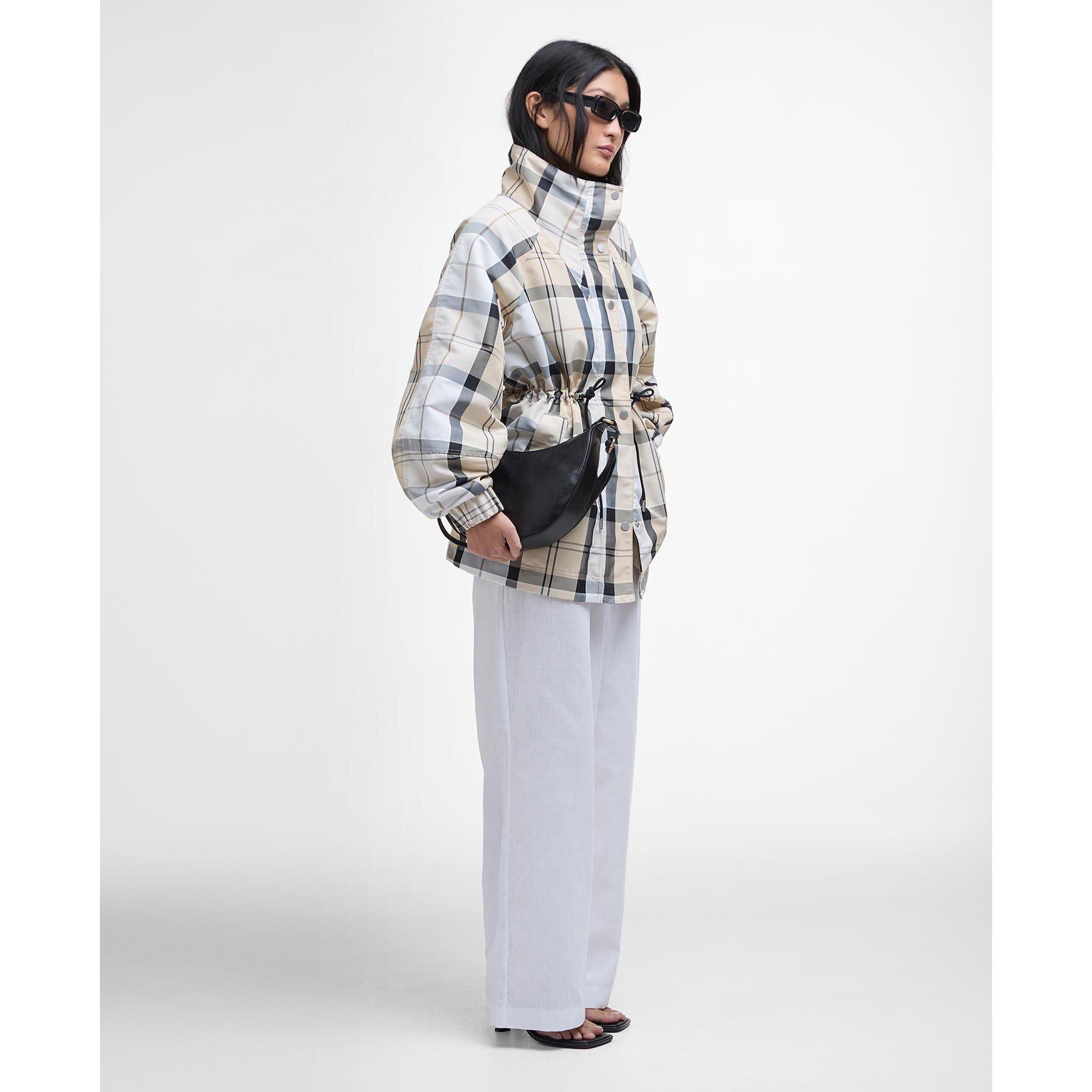 Tartan/Mist - Barbour - Women's Showerproof Check Water Resistant Cotton Rain Anorak - 3