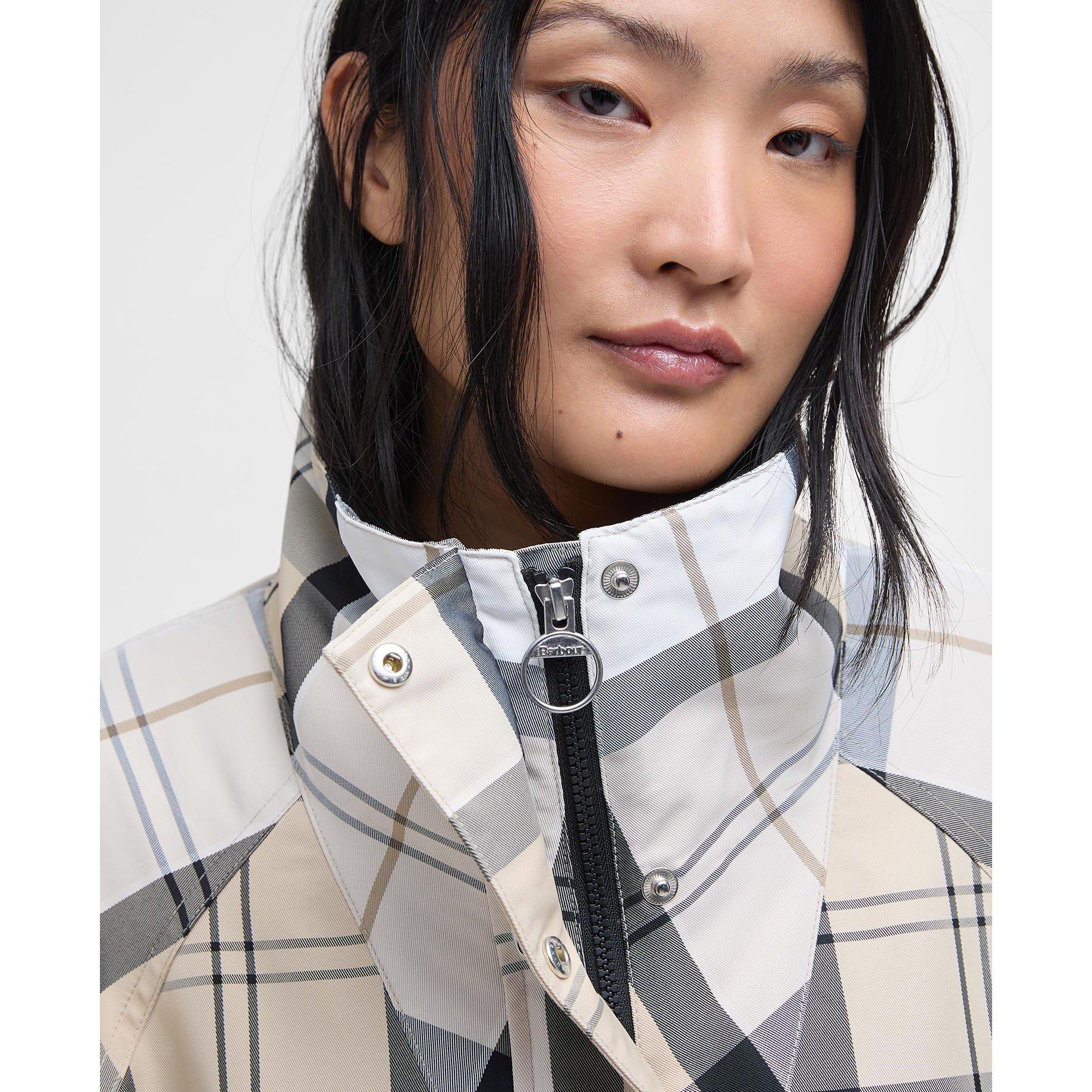 Tartan/Mist - Barbour - Women's Showerproof Check Water Resistant Cotton Rain Anorak - 5
