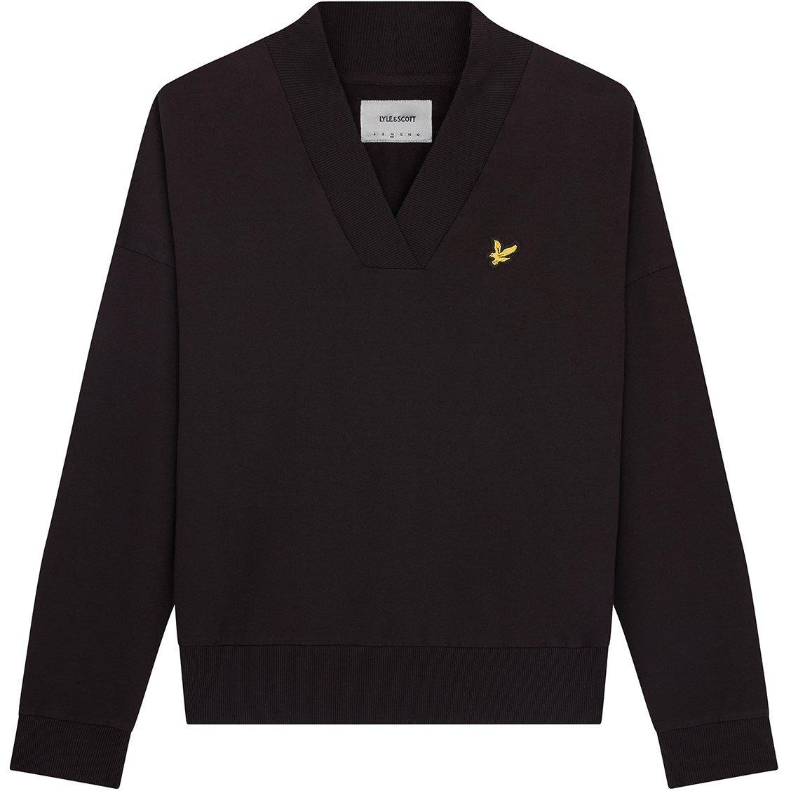 Jet Black - Lyle and Scott - Women's Pigment Crew Sweatshirt - 1
