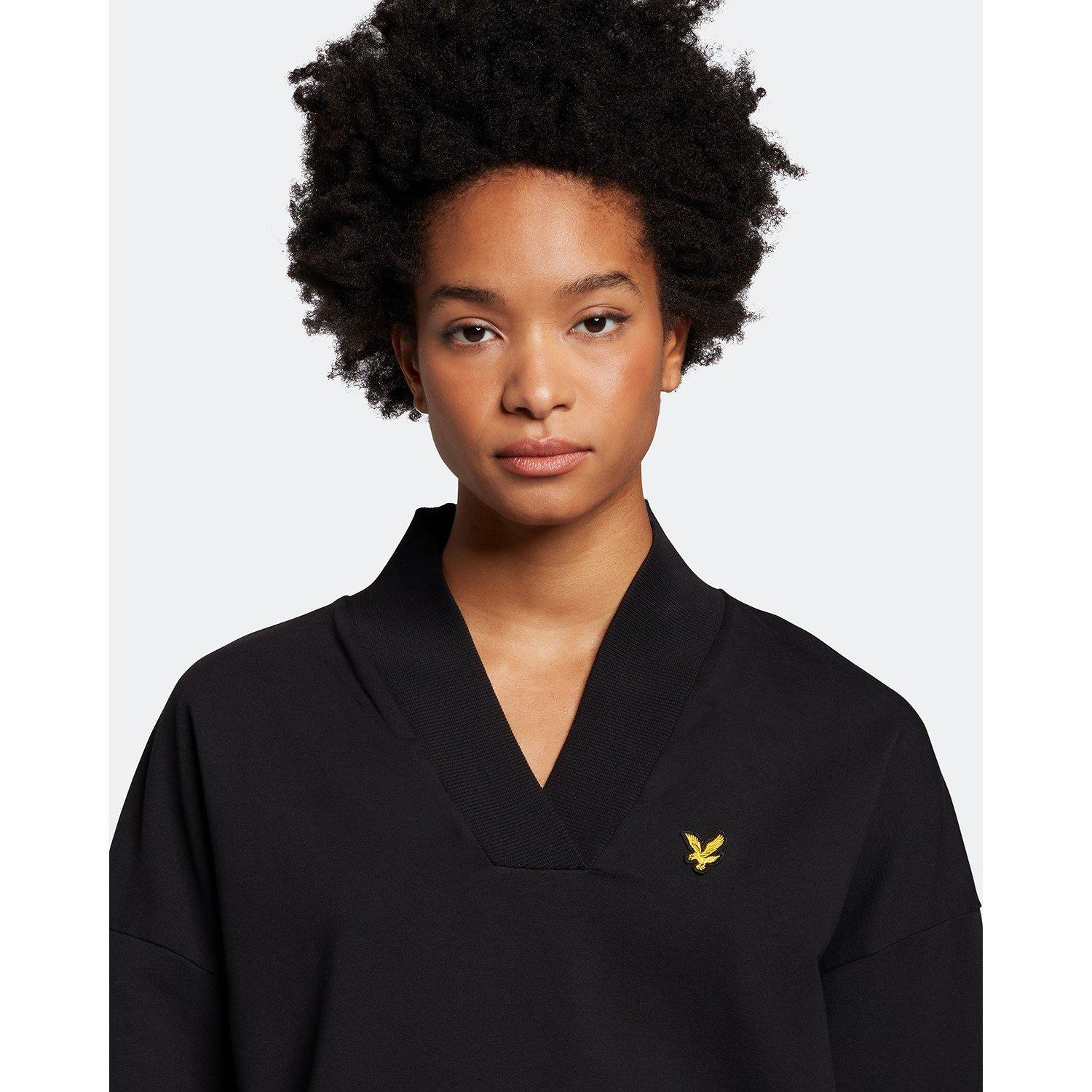 Jet Black - Lyle and Scott - Women's Pigment Crew Sweatshirt - 2