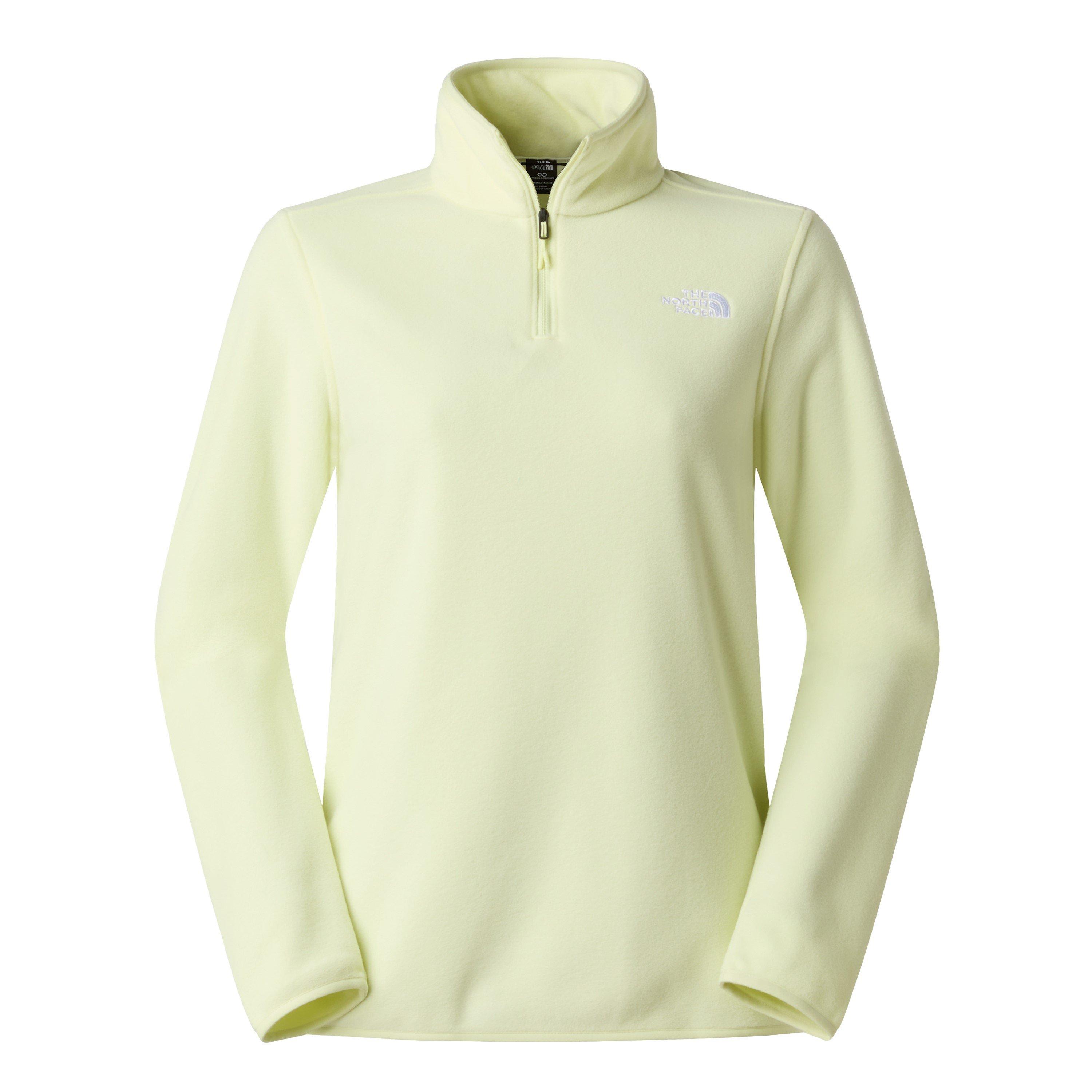The North Face Women's 100 Glacier 1/4 Zip Fleece - Lemon Mist - 8 (XS)