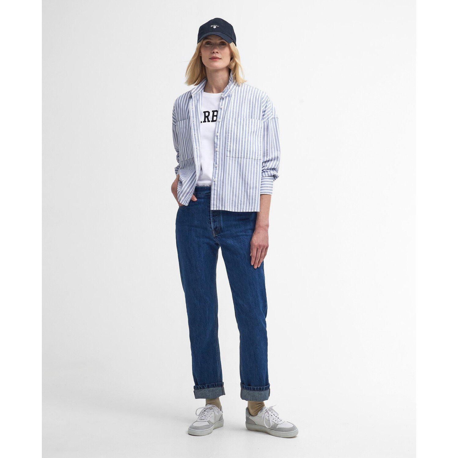 White/Navy - Barbour - Women's Regular Fit Northumberland T-Shirt - 6