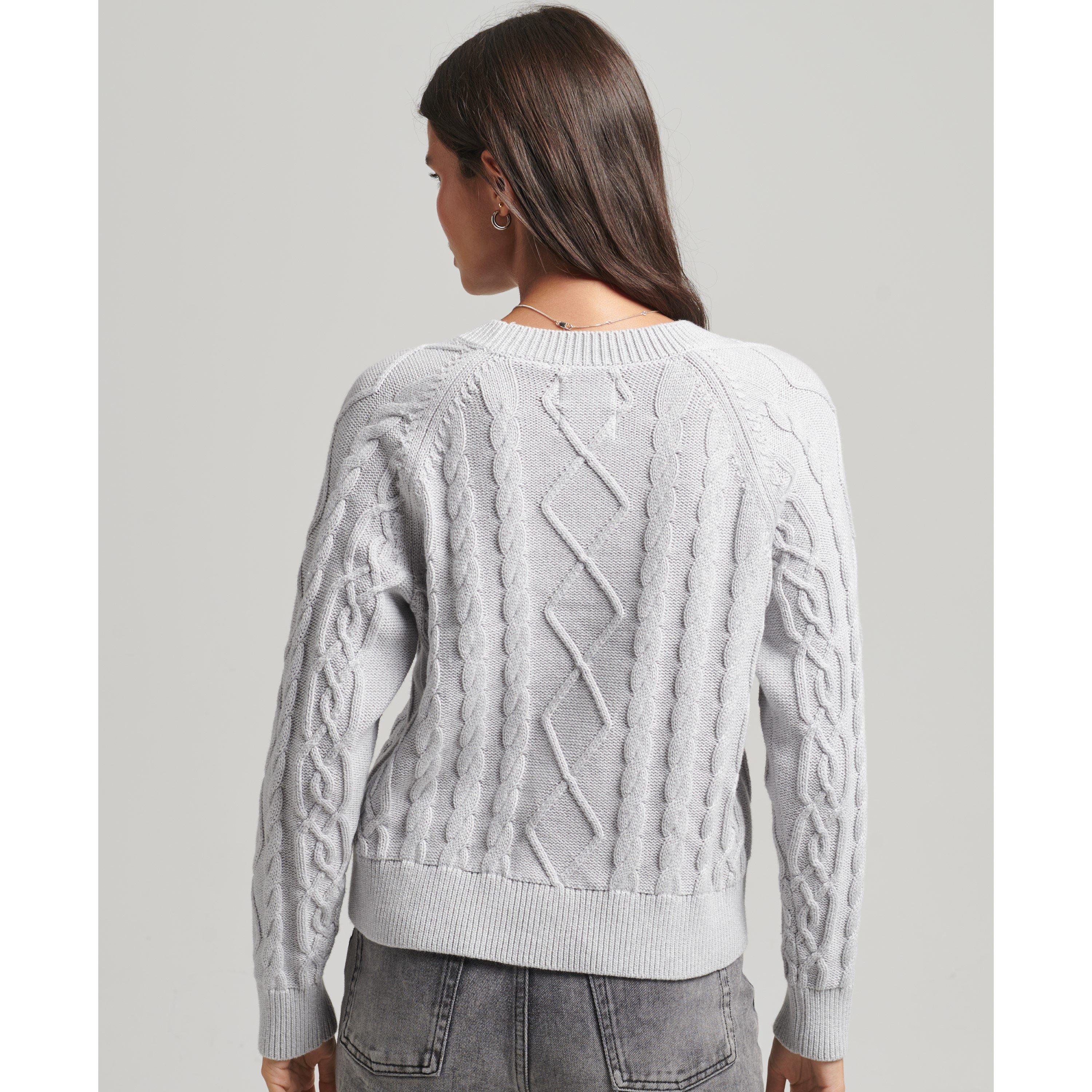Cinzento Claro 41Q - Superdry - Cable Crew Jumper - 4