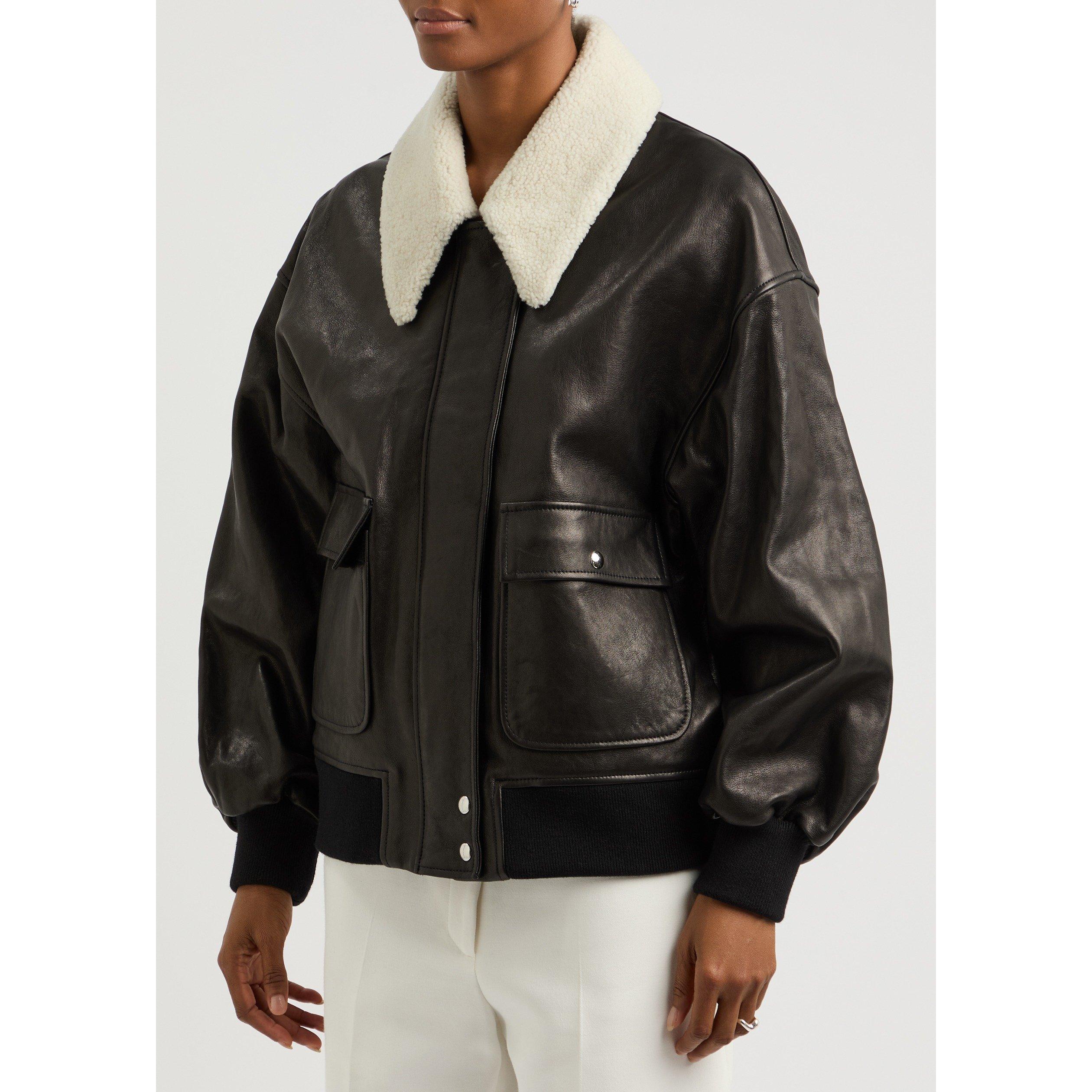 BLACK - Khaite - Women's Shellar Oversized-Fit Leather Jacket - 2