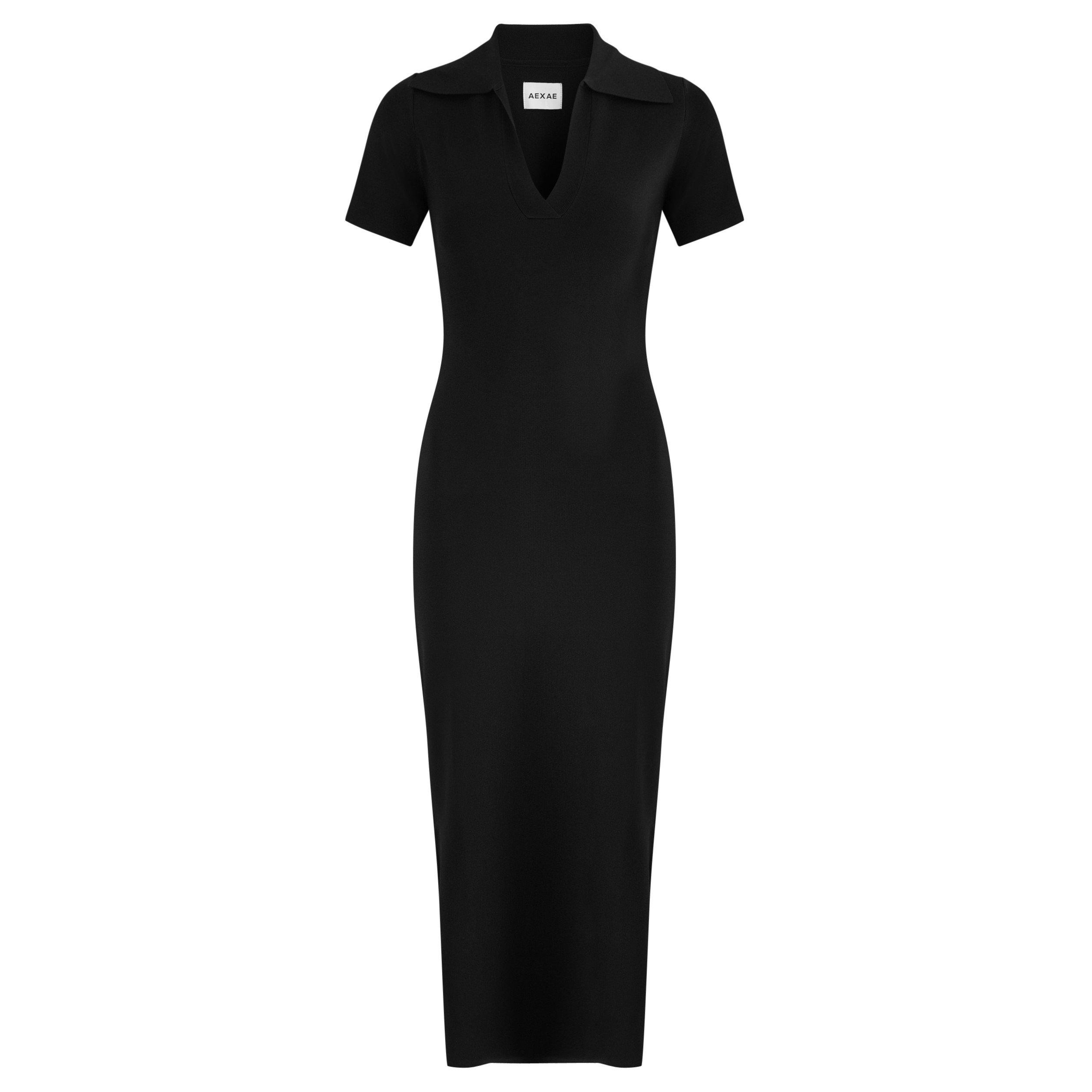 AEXAE LD KNIT POLO MAXI DRESS