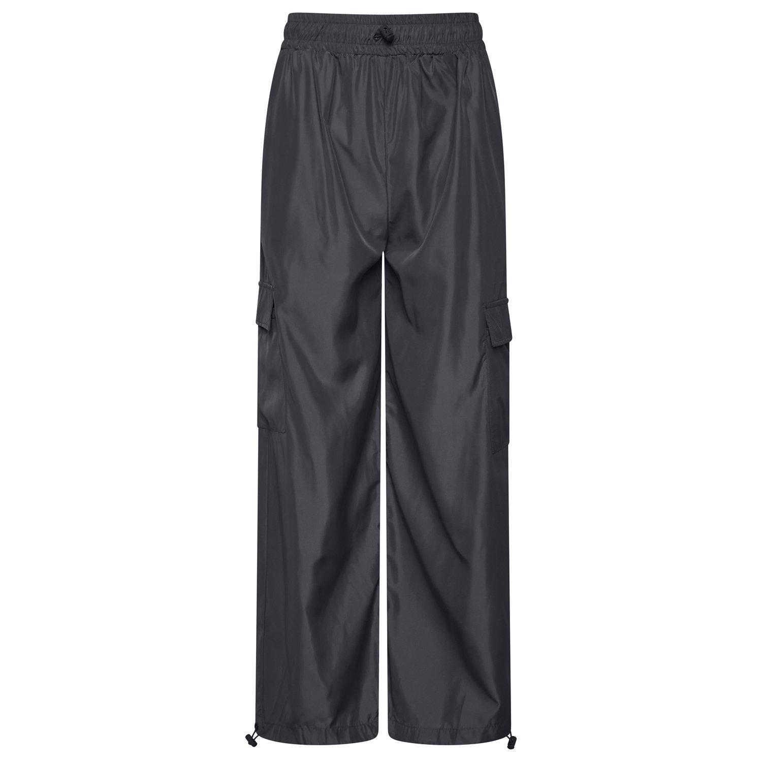 Womens Satin Cargo Open Hem Fleece Jogger