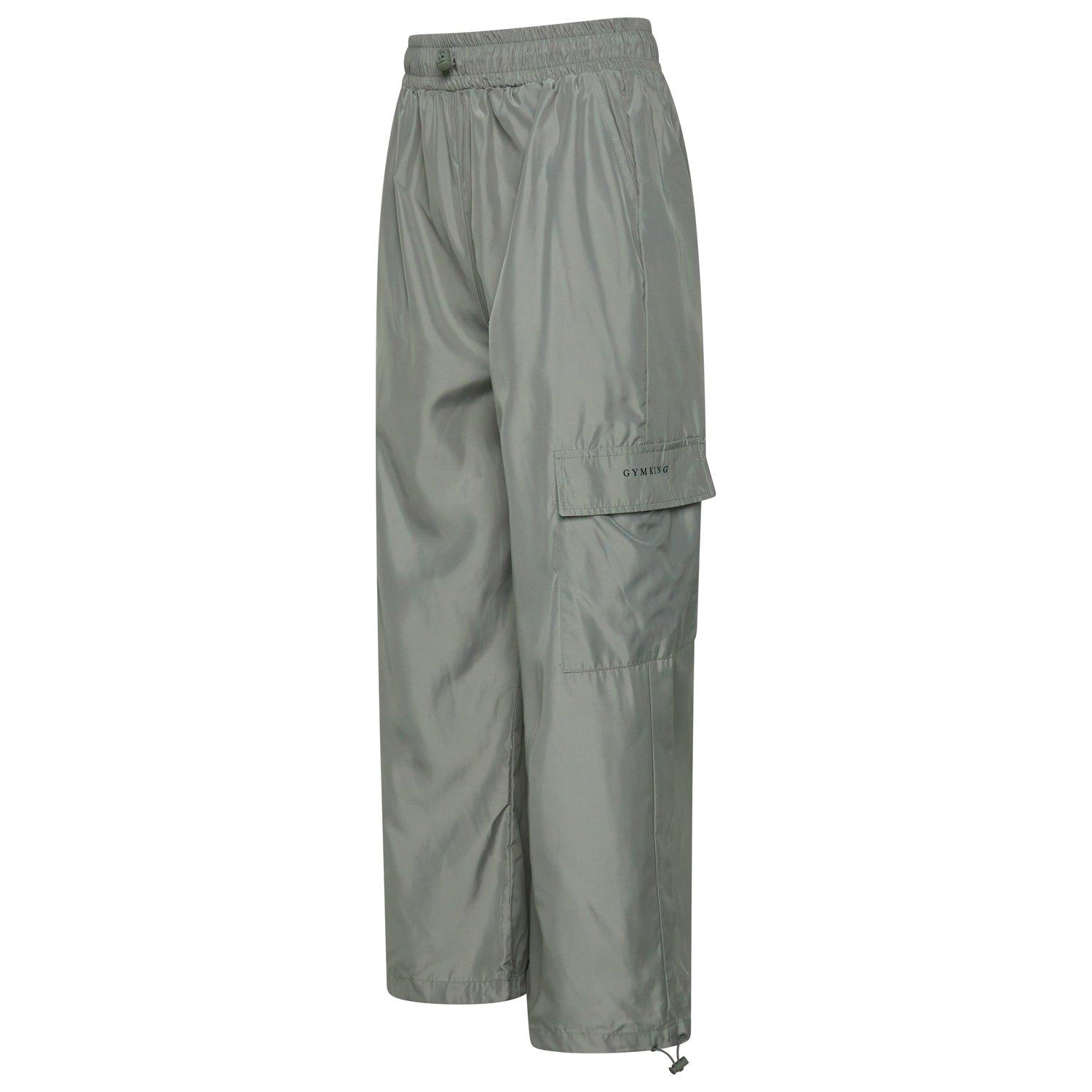 Dunkles Salbei - Gym King - Womens Satin Cargo Open Hem Fleece Jogger - 6