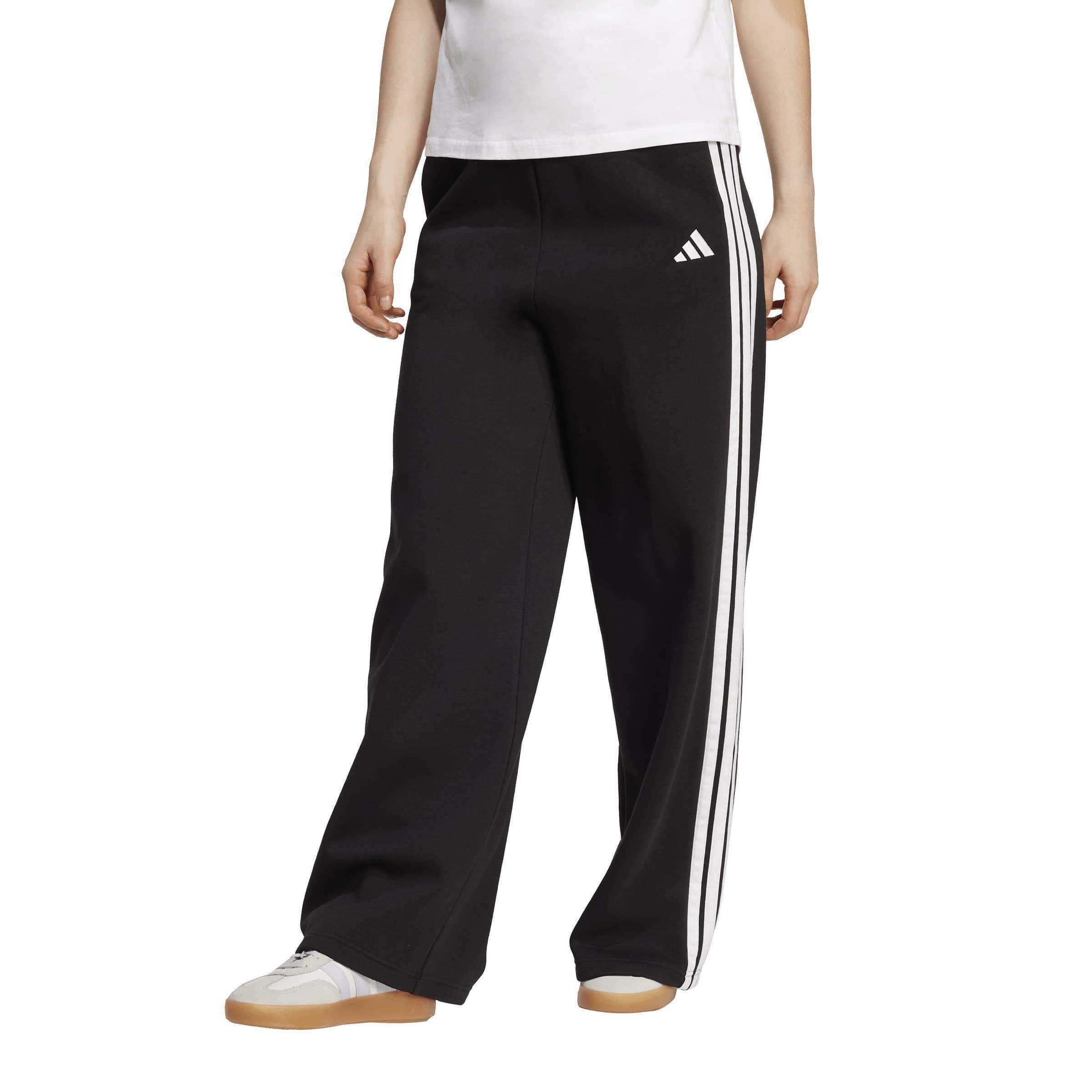 Black - adidas - Essentials Wide Leg Fleece Pant Womens - 2