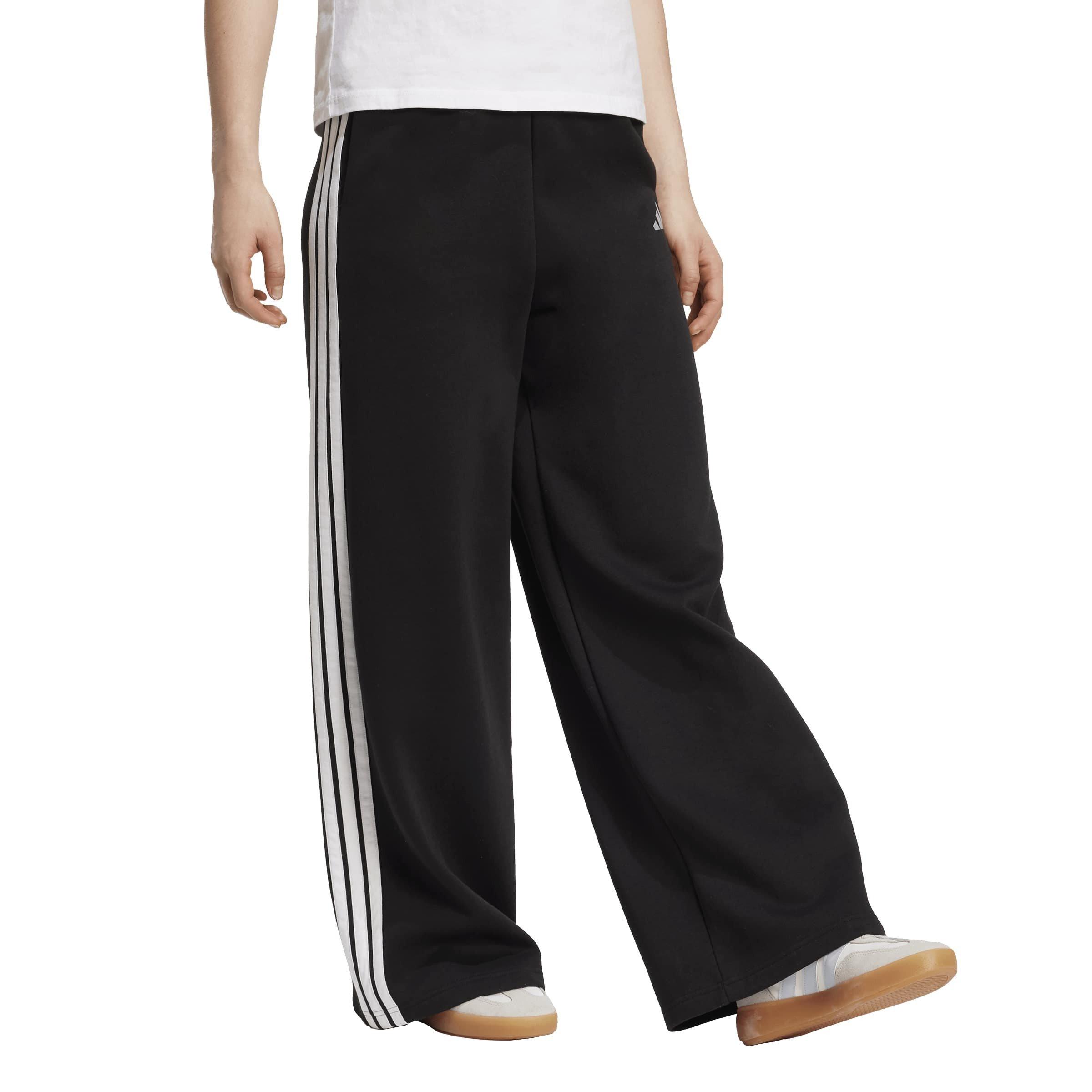 Black - adidas - Essentials Wide Leg Fleece Pant Womens - 6